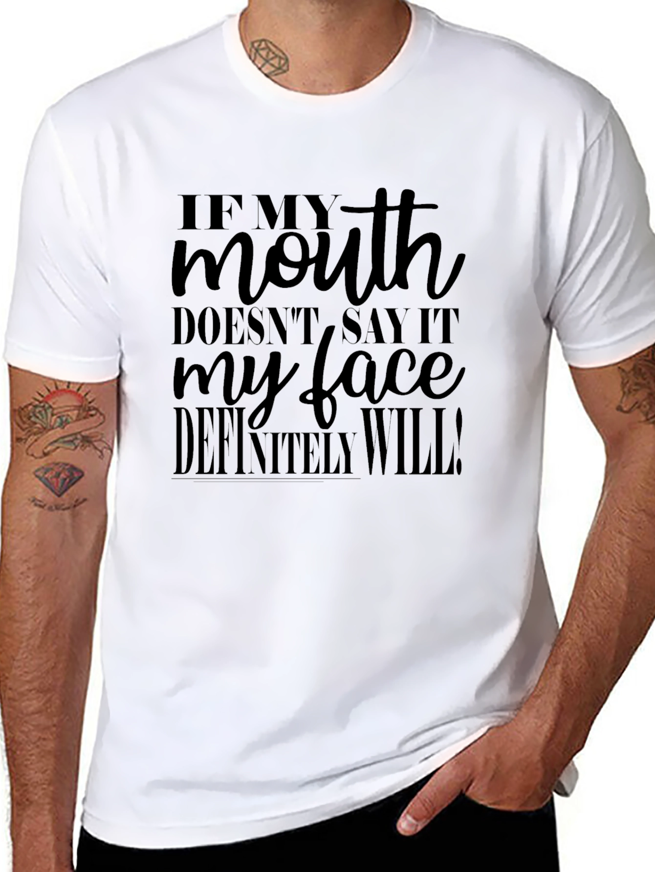 Black Sarcastic Humor T-Shirt - If My Mouth Doesn't Say It... view 8