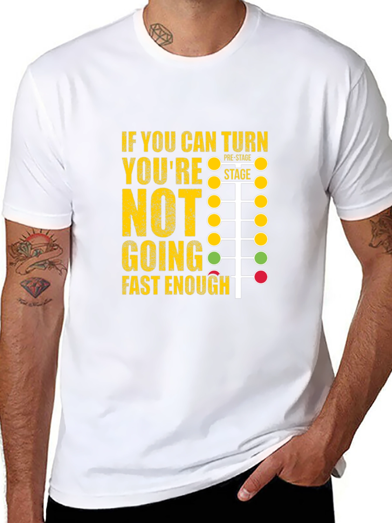 Black Funny Racing T-Shirt - If You Can Turn You're Not Going Fast Enough view 8