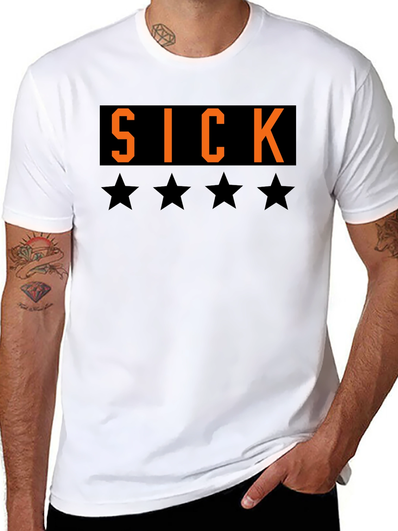 Black SICK T-Shirt - Black Tee with Bold Graphic view 8