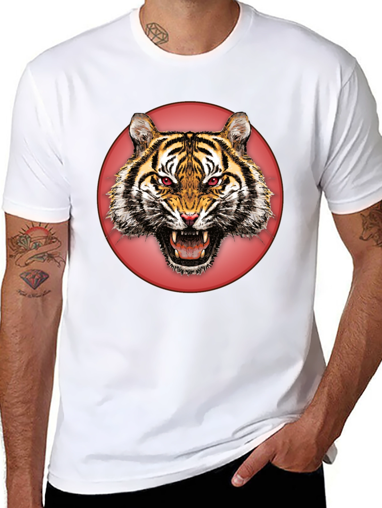 Black Tiger Graphic Tee - Bold Animal Print Shirt view 8