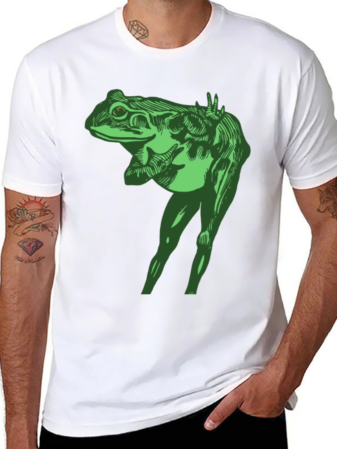 Black Frog With Legs Graphic T-Shirt view 8