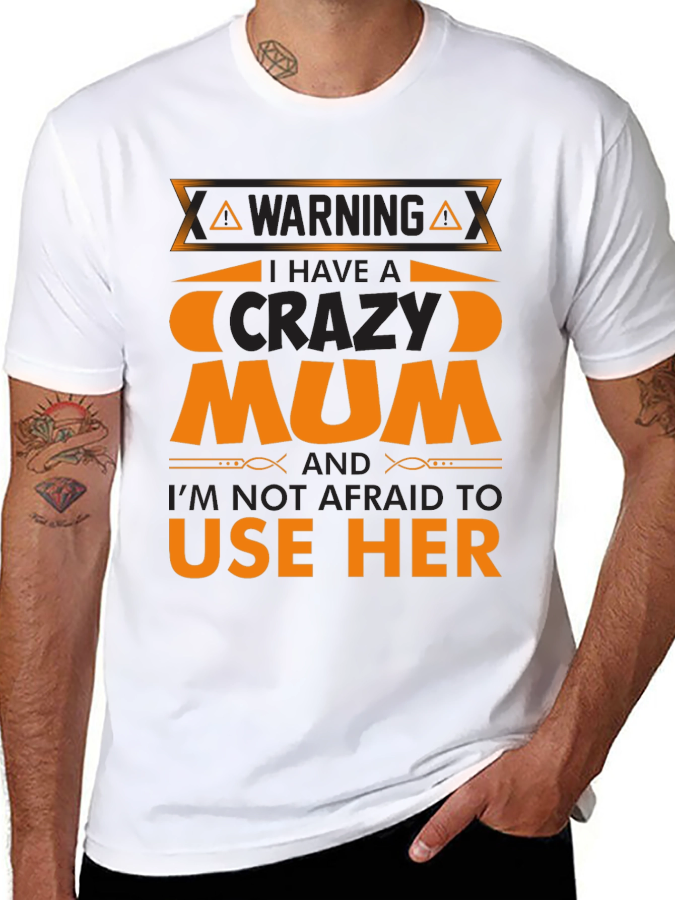 Black Crazy Mum T-Shirt - Funny Novelty Gift view 8