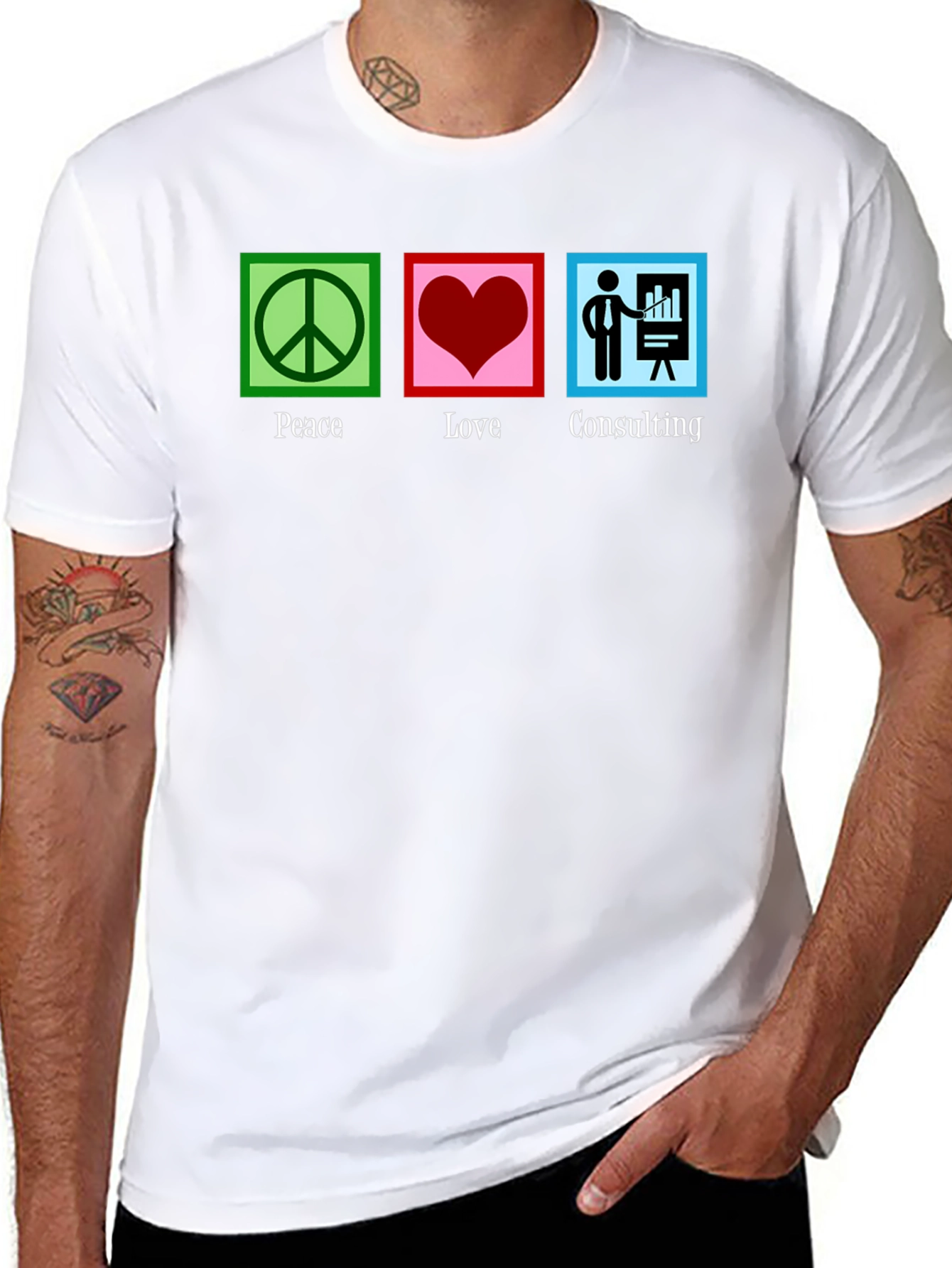 Black Peace Love Consulting Graphic T-Shirt view 8