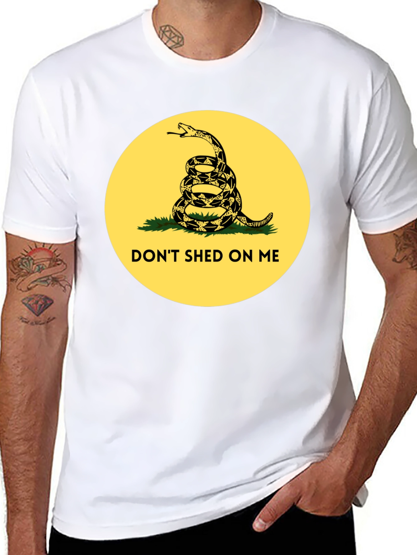 Black Don't Shed on Me T-Shirt - Patriotic Snake Graphic Tee view 8