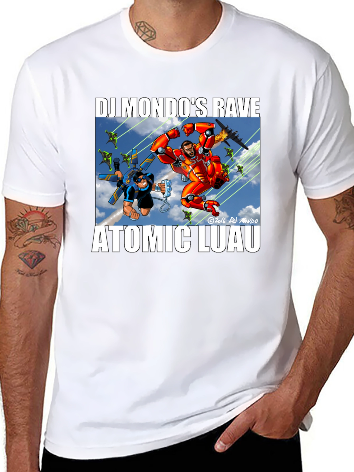 DJ Mondo's Rave Atomic Luau Graphic Tee - 8