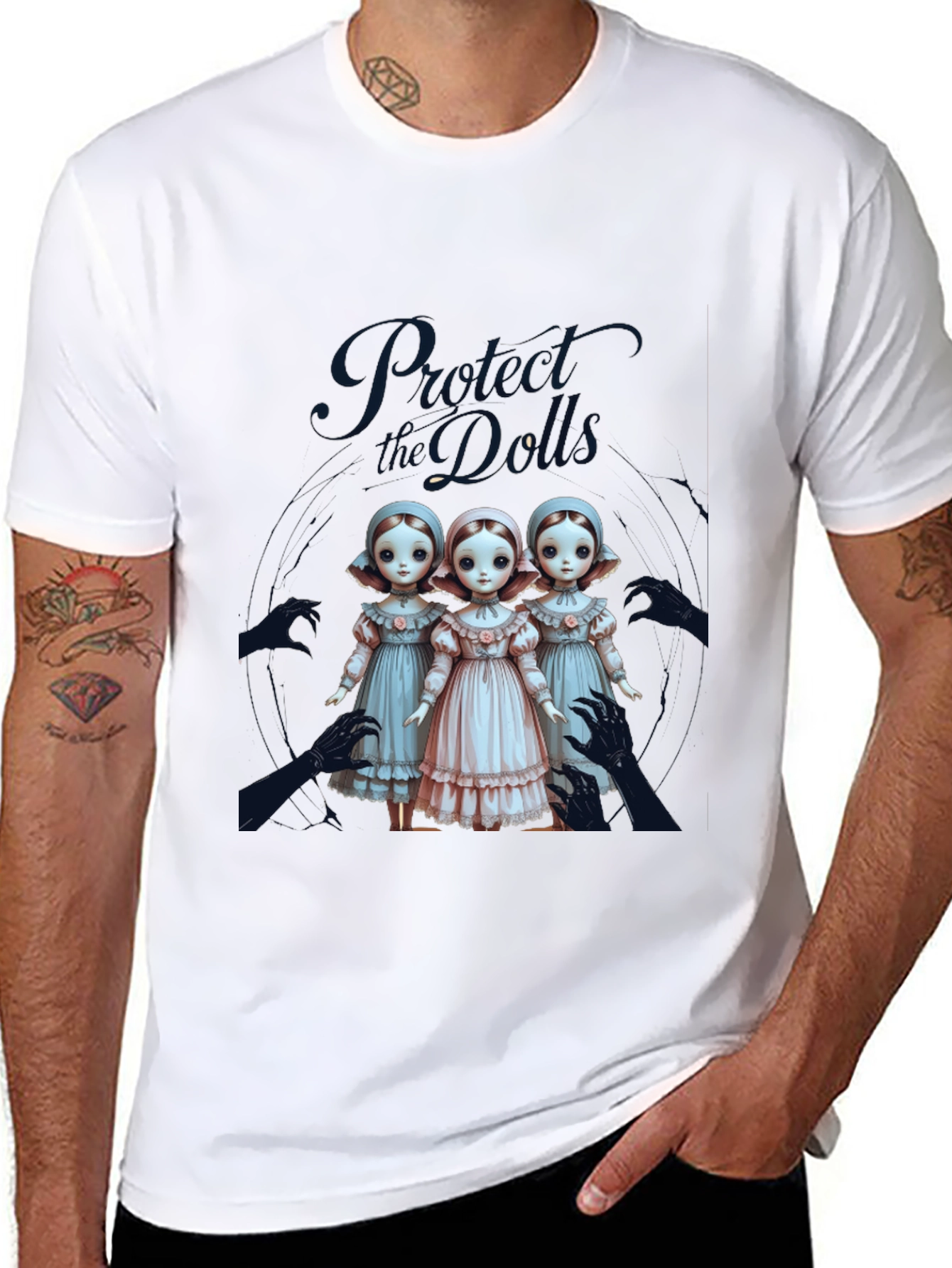 Black Protect the Dolls Graphic Tee view 8
