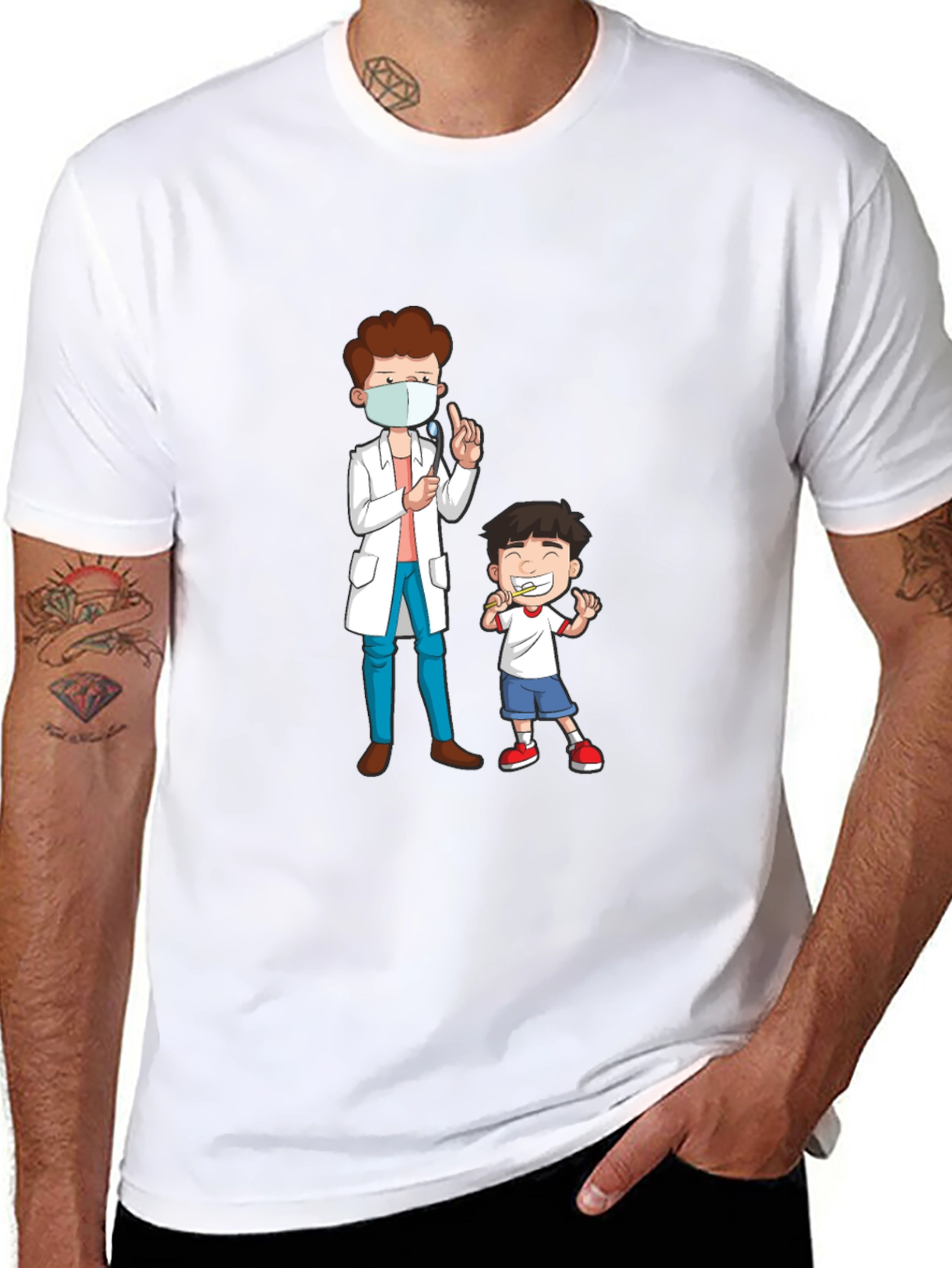 Black Dentist Visit Graphic Tee - Black Cotton T-Shirt view 8