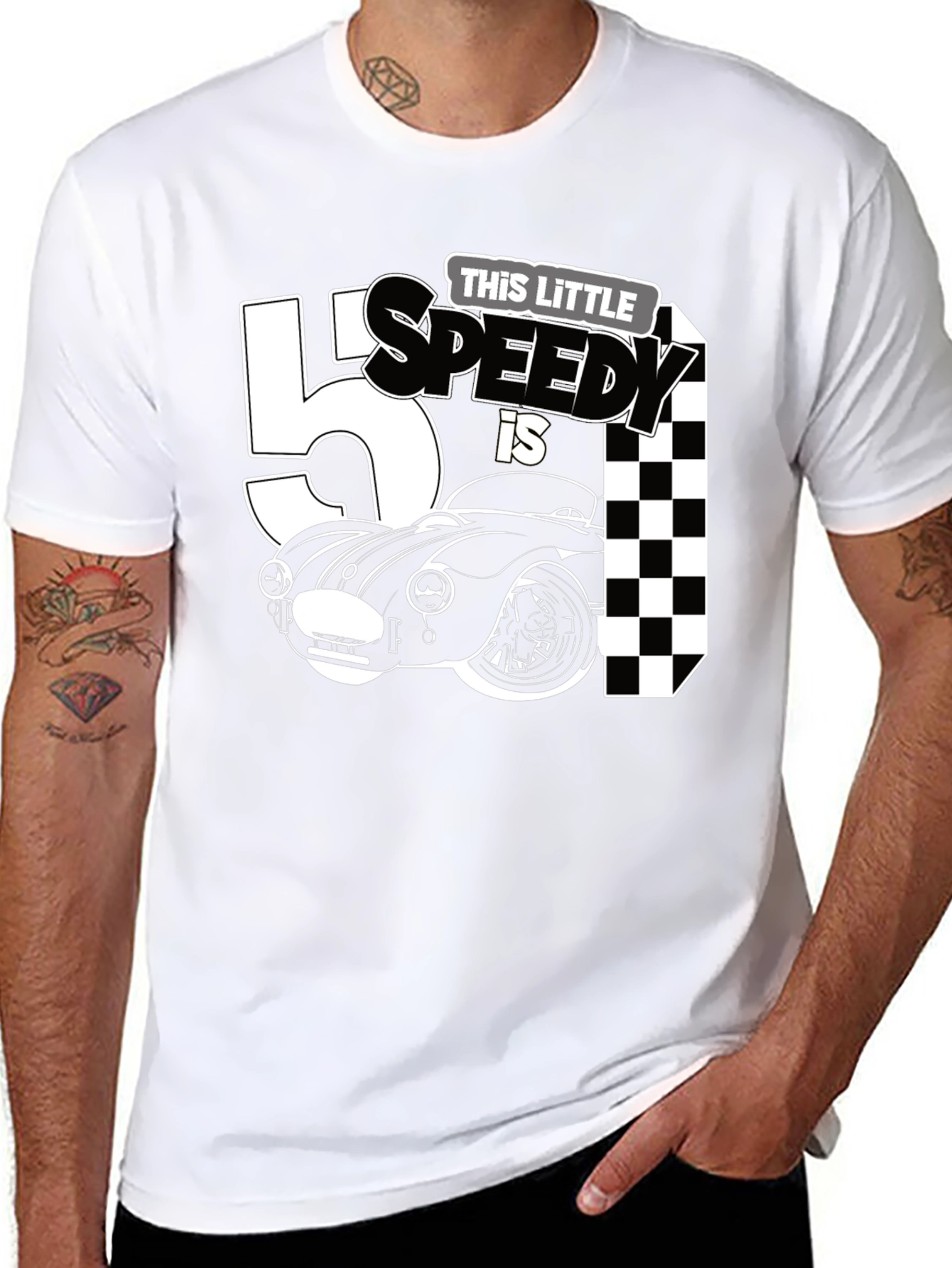 Black This Little Speedy is 5 Birthday T-Shirt view 8