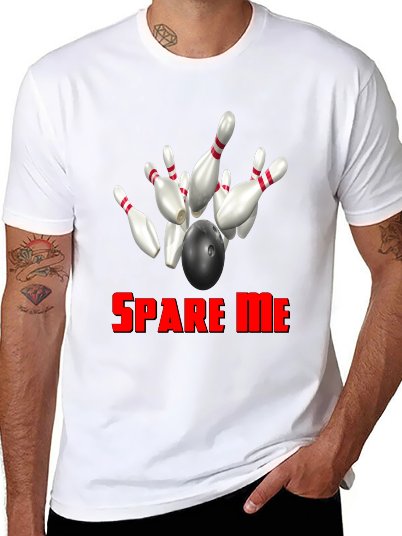 Black Spare Me Bowling T-Shirt view 8