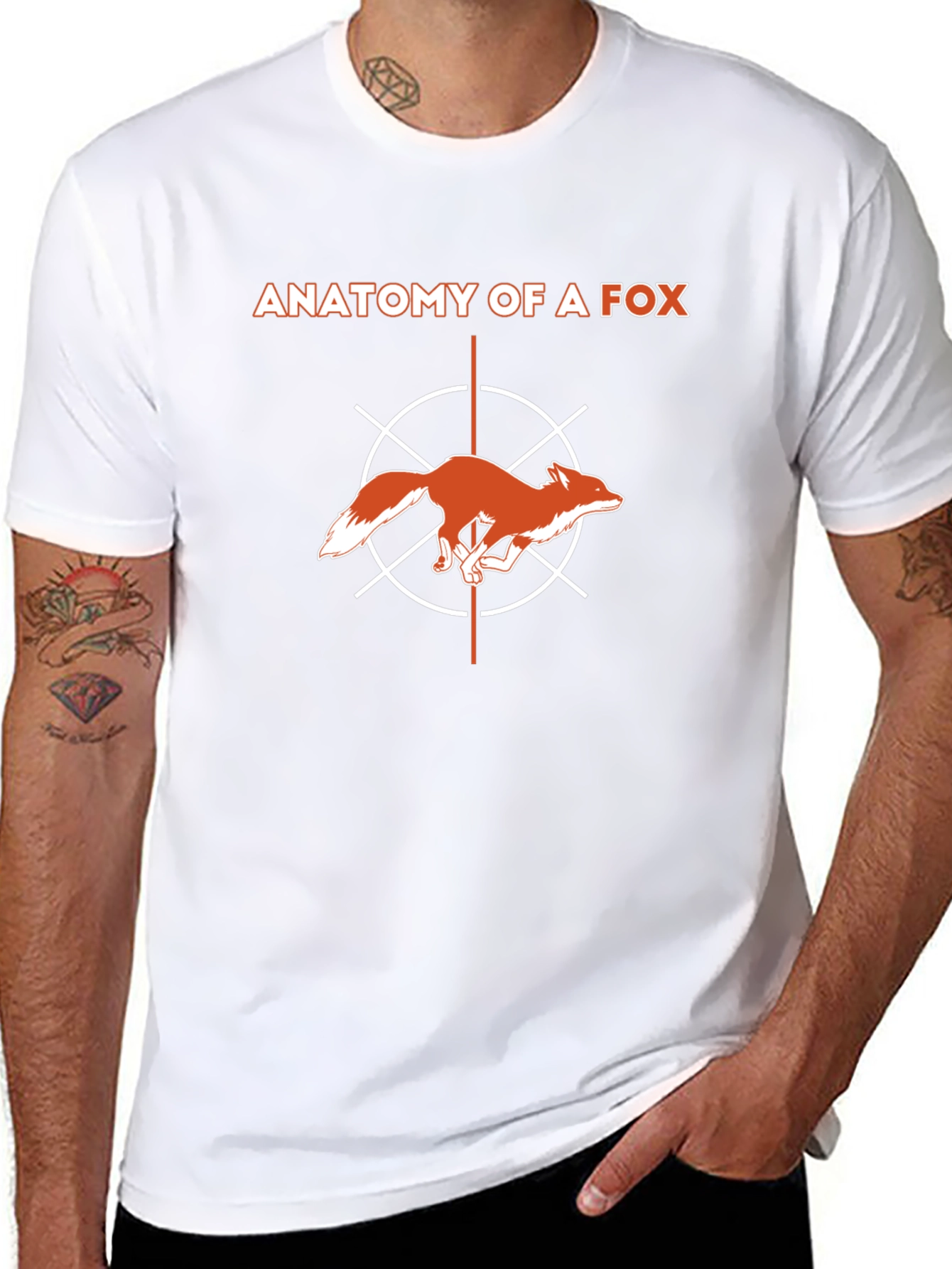 Black Anatomy of a Fox Graphic T-Shirt - Modern Style view 8