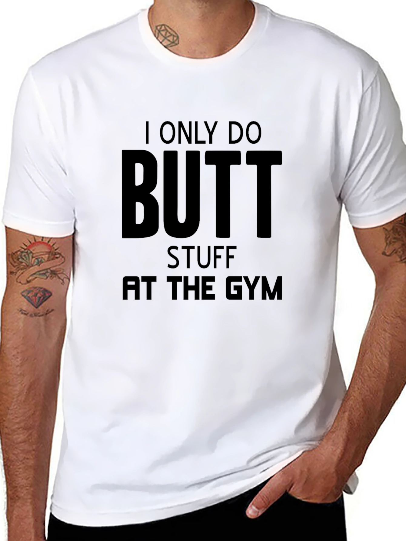 Black Butt Stuff Gym T-Shirt - Humorous Workout Apparel view 8