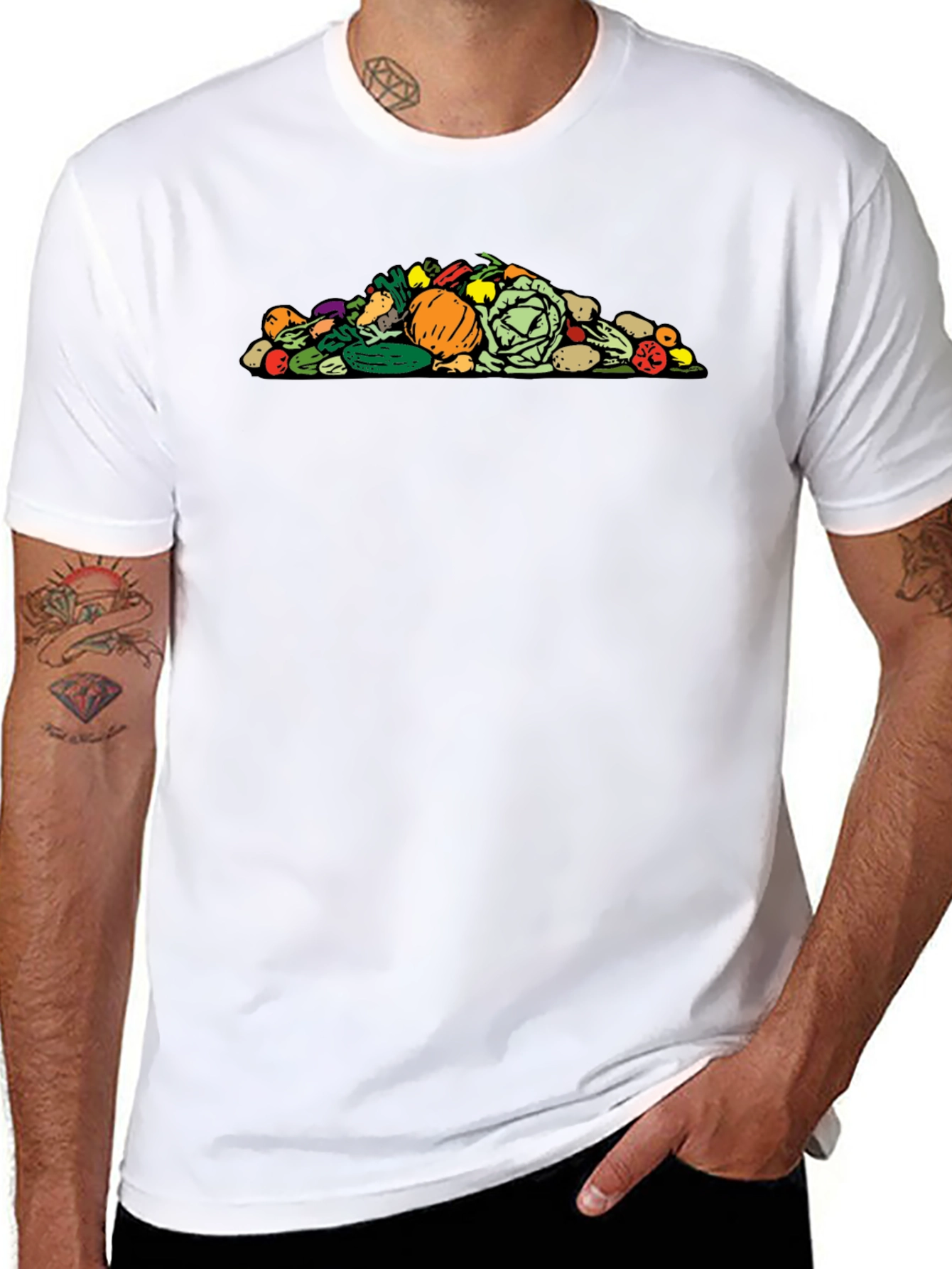 Vegetable Pile Graphic T-Shirt - 8