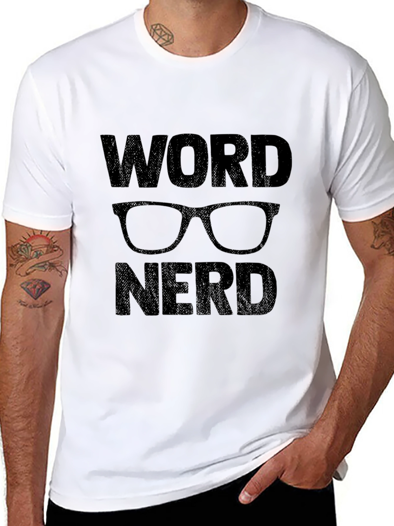 Black Word Nerd Graphic T-Shirt - Black view 8
