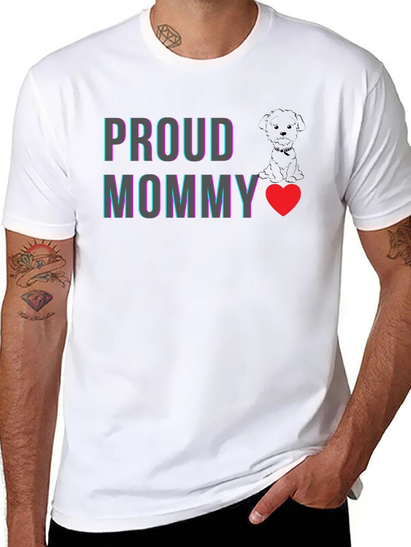 Black Proud Dog Mommy Graphic Tee view 8