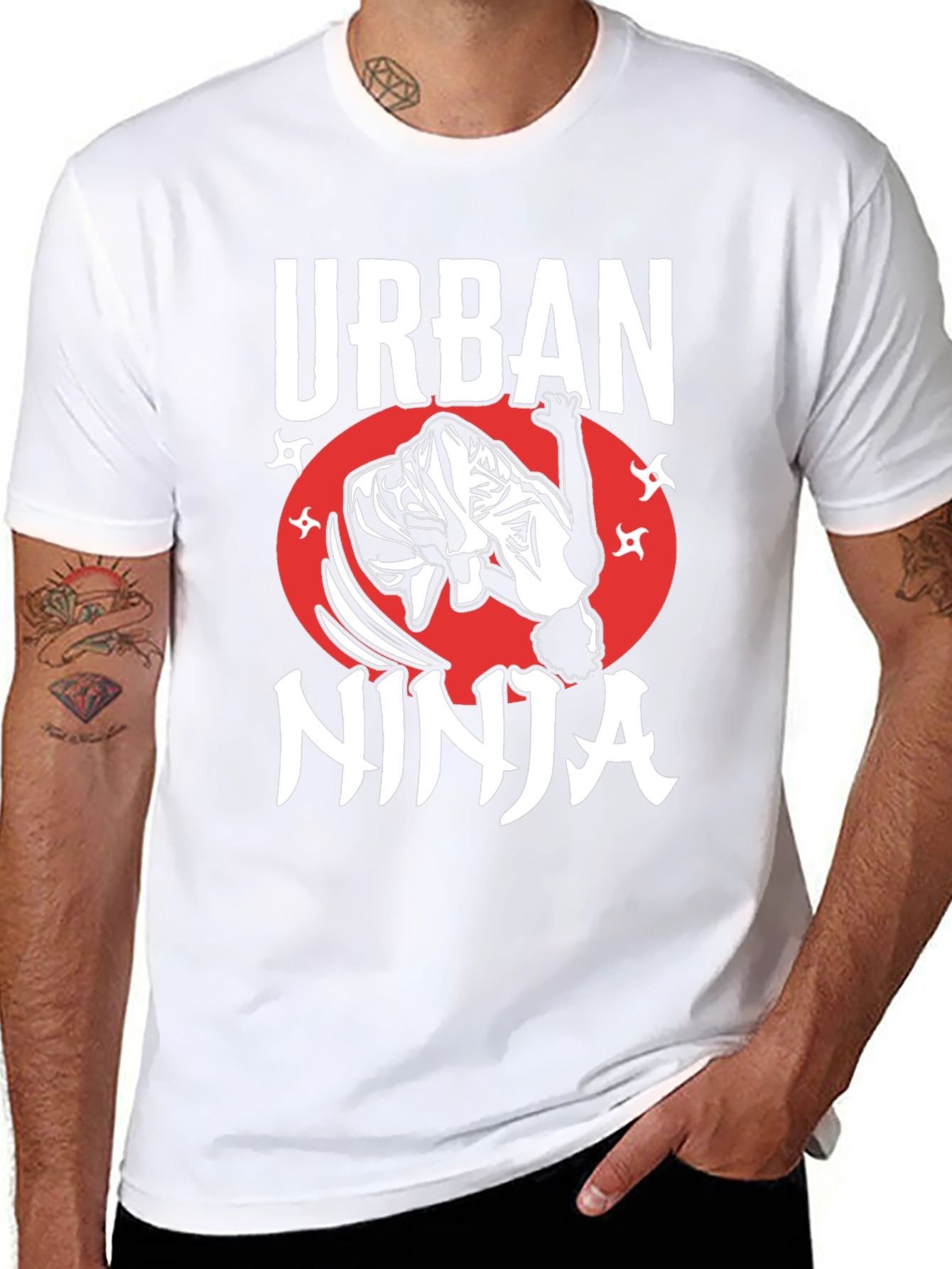 Black Urban Ninja Graphic Tee view 8