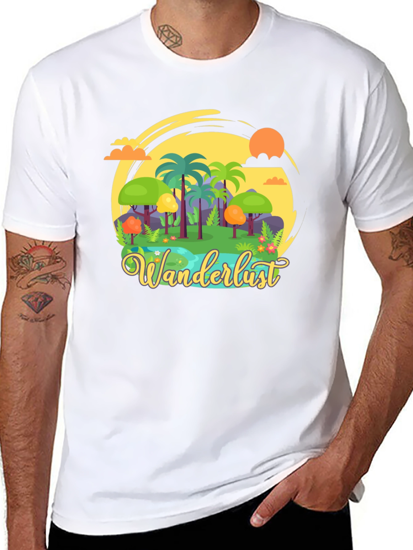 Black Wanderlust Graphic T-Shirt - Adventure Awaits! view 8