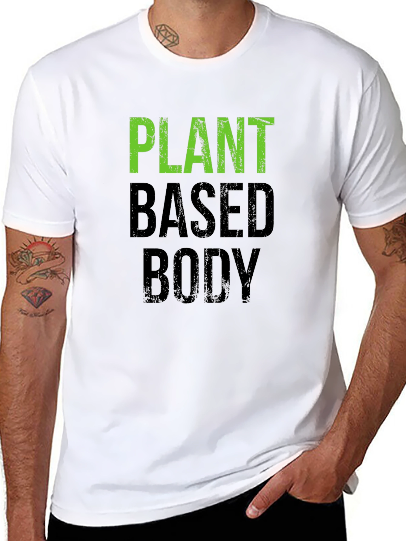 Black Plant Based Body T-Shirt - Vegan Fitness Apparel view 8