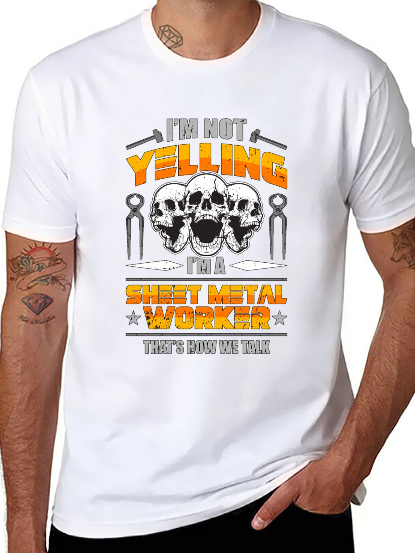 Black Sheet Metal Worker T-Shirt view 8