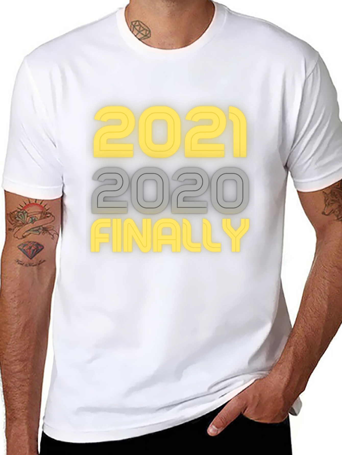 Black 2021 Finally T-Shirt - Funny New Year's Tee view 8