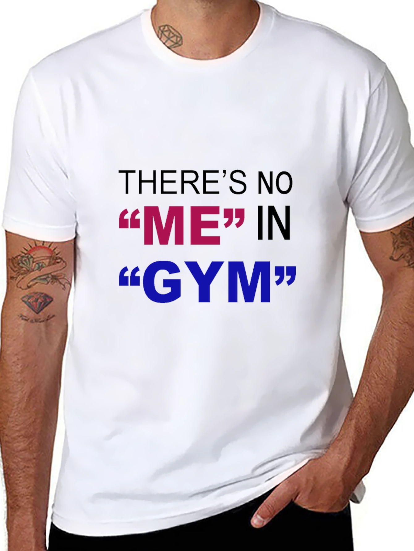 Black Funny Gym T-Shirt - "There's No ME in GYM" view 8