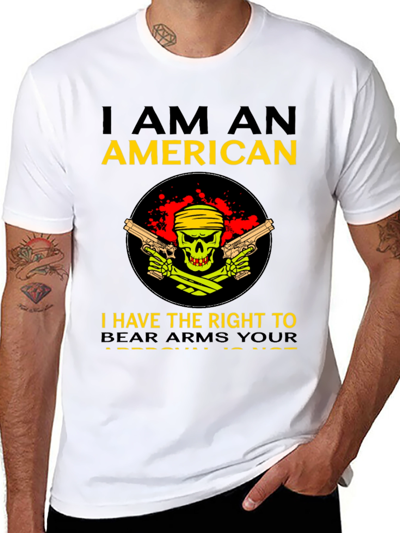 Black American Pride Graphic Tee - Right to Bear Arms view 8