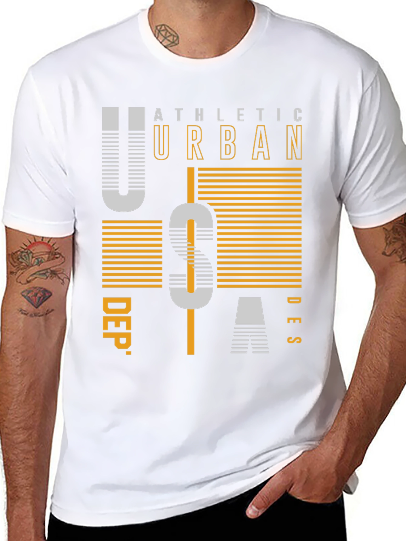 Black Athletic Urban USA Dept. T-Shirt view 8