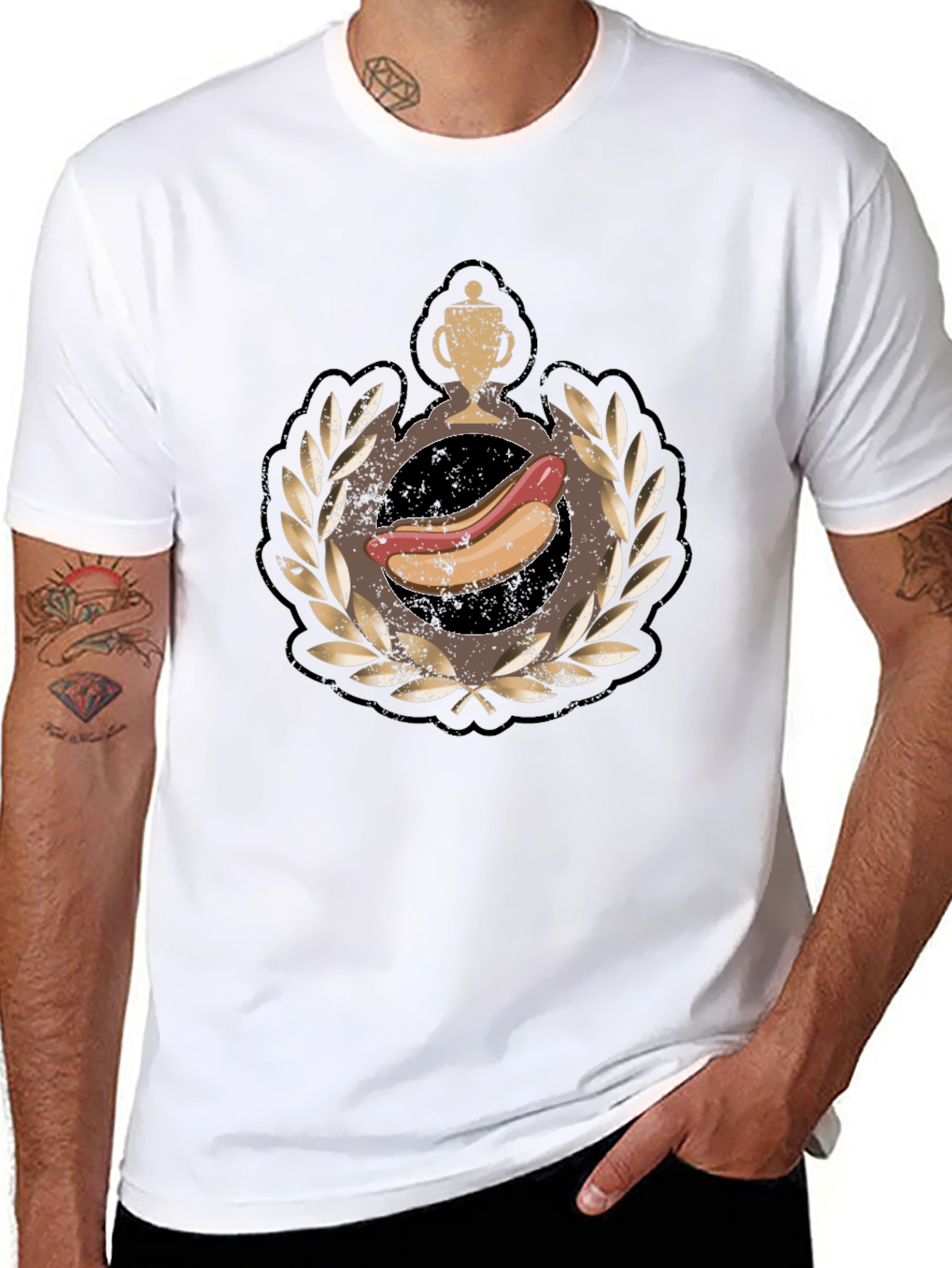 Black Hot Dog Champion Graphic Tee view 8
