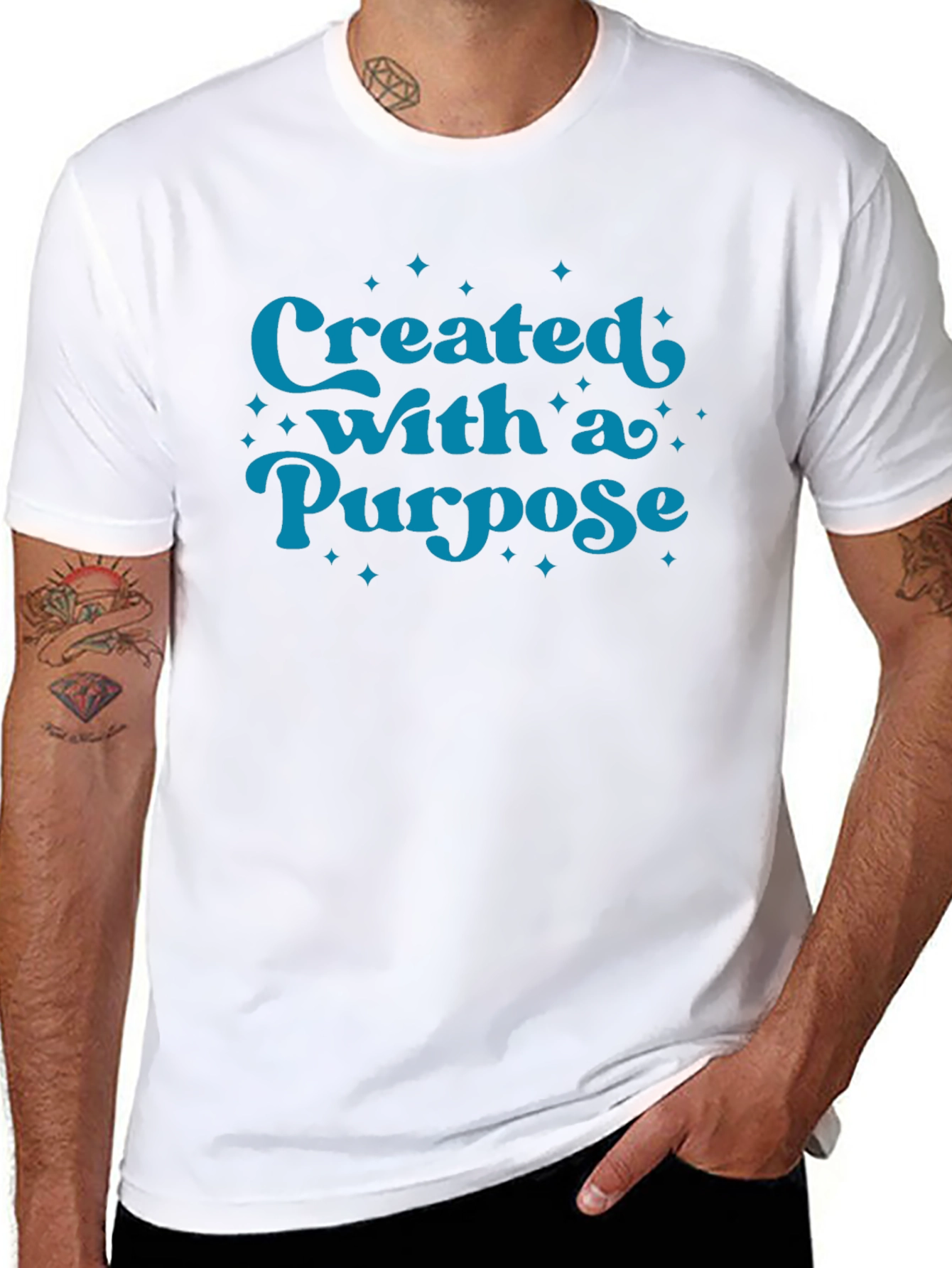 Black Created with a Purpose Graphic Tee view 8