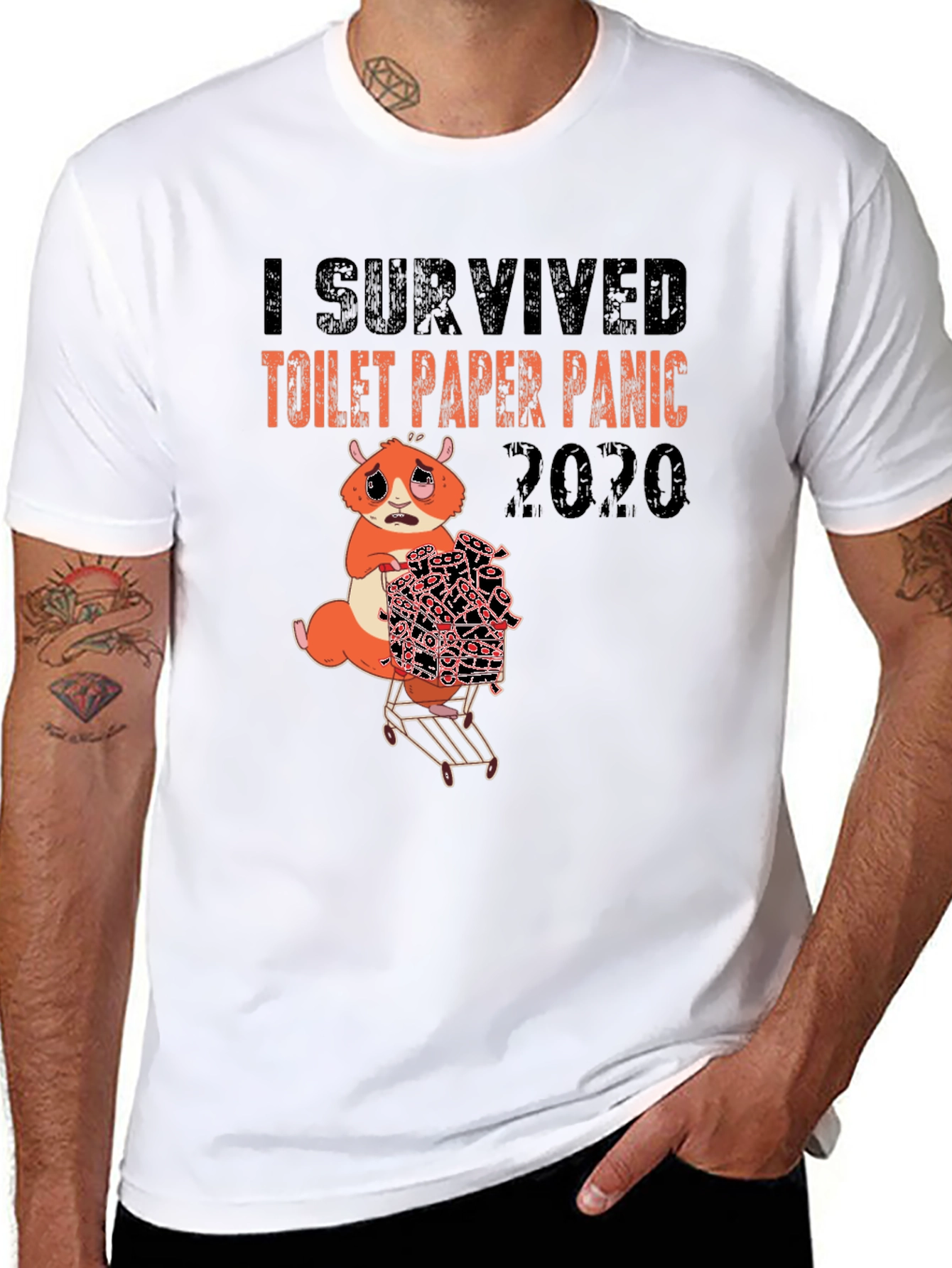 Black I Survived Toilet Paper Panic 2020 T-Shirt view 8