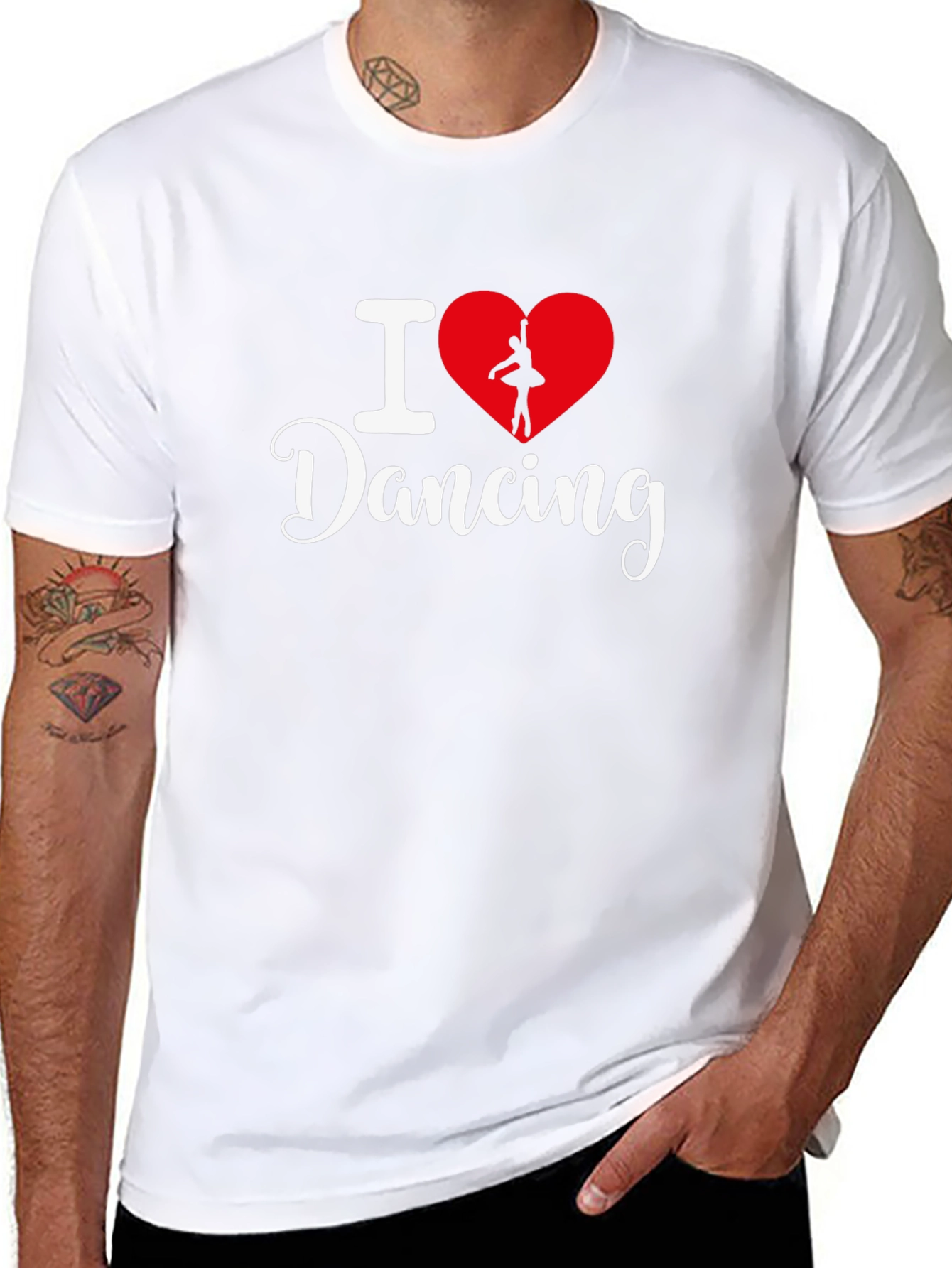 Black I Heart Dancing T-Shirt - Ballerina Silhouette Graphic Tee view 8
