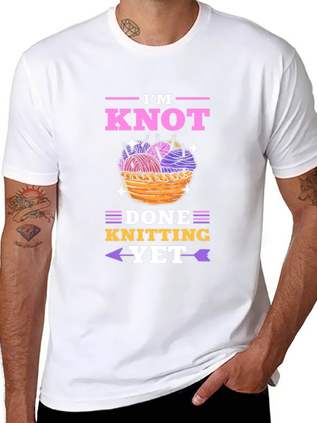 Knitting Lover's T-Shirt - I'm Knot Done Yet! - 8