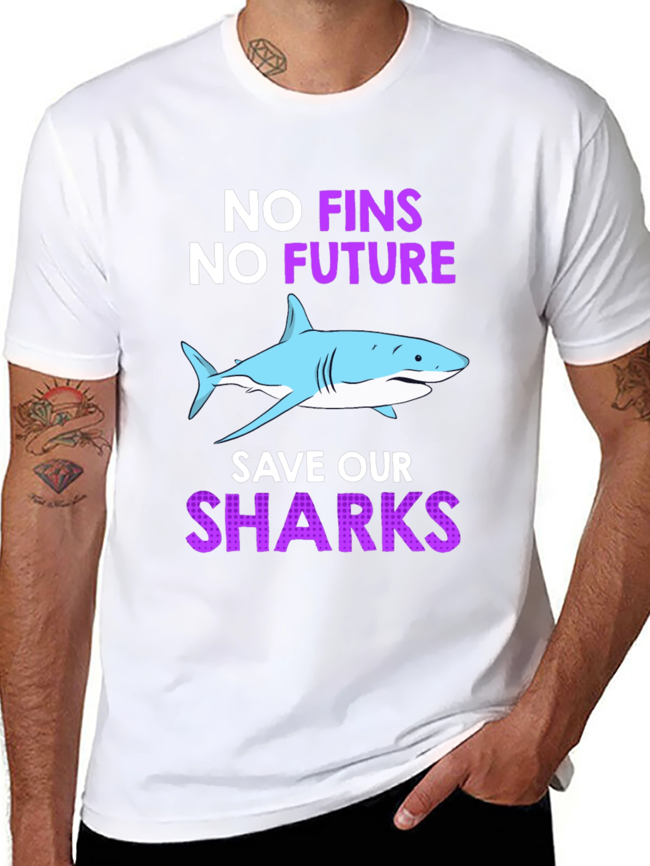 Black Save Our Sharks T-Shirt view 8