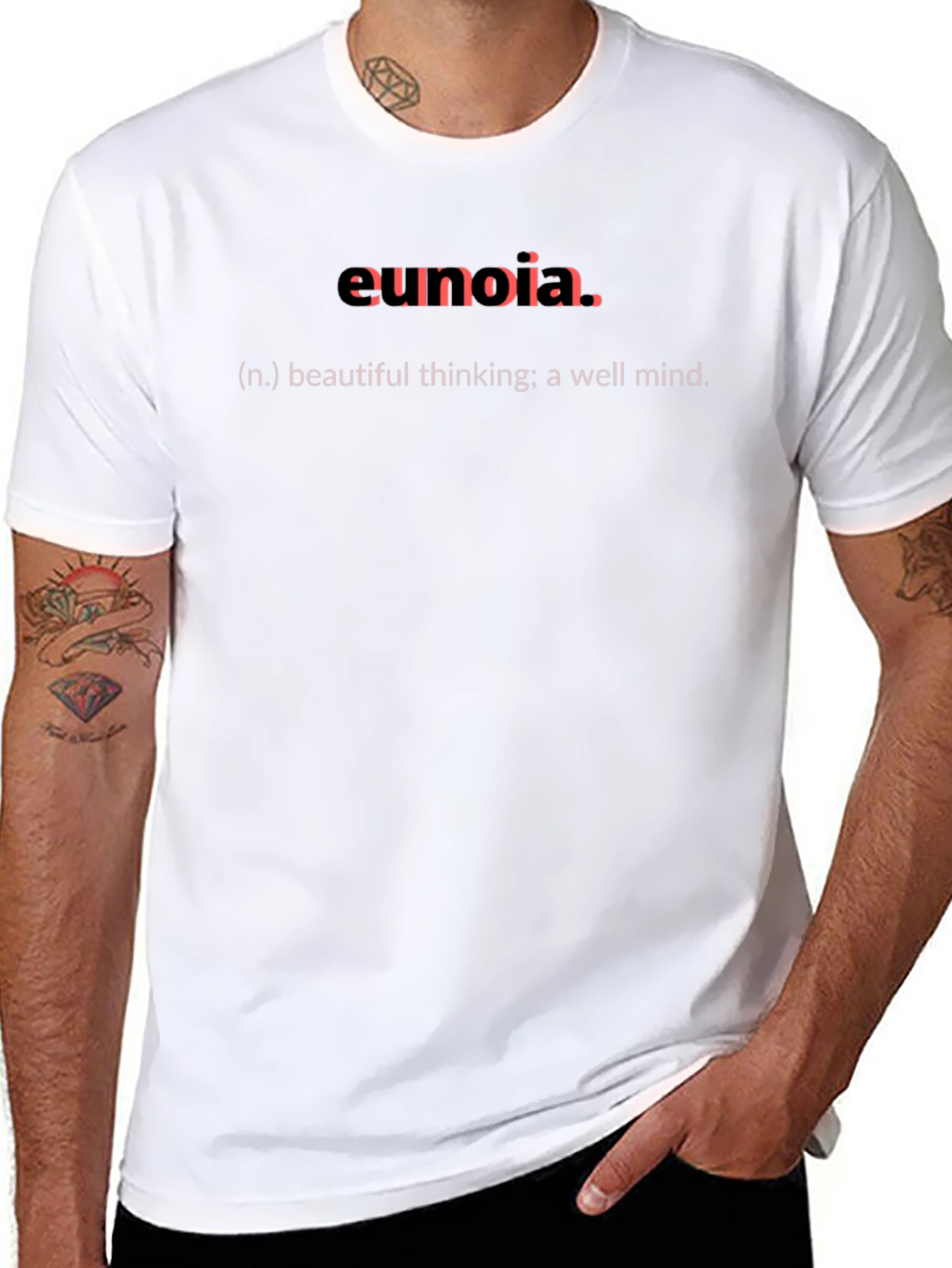 Black Eunoia Definition T-Shirt - Beautiful Thinking view 8