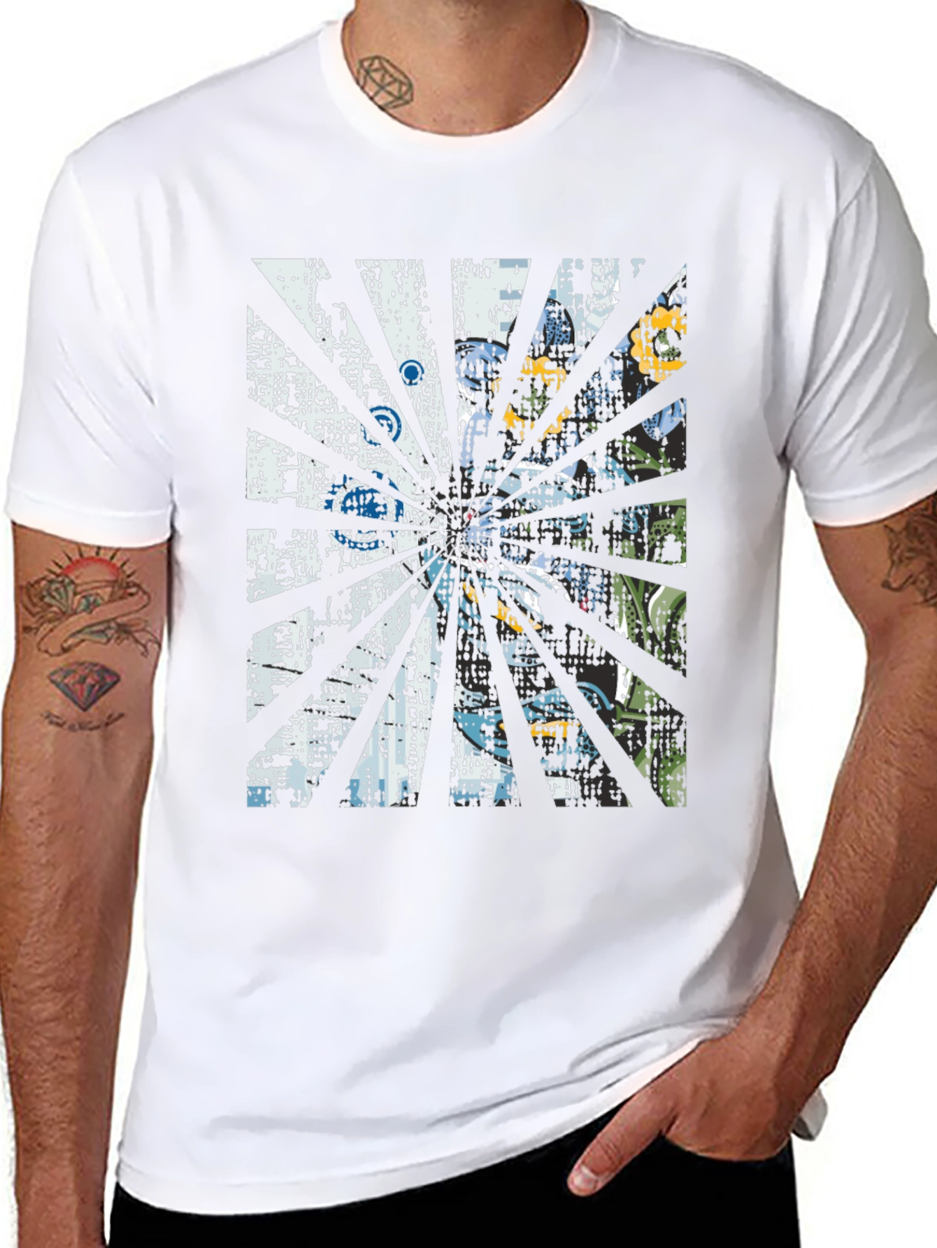 Black Retro Graphic Print Tee - Black view 8