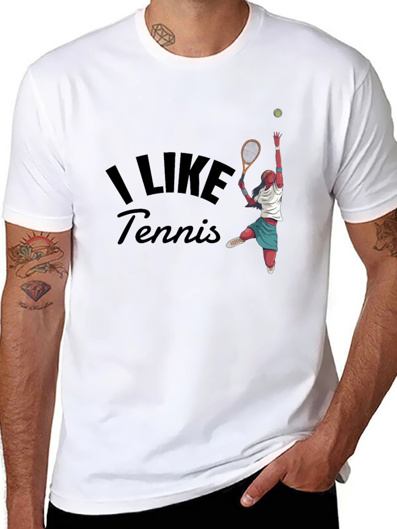 Black I Like Tennis Graphic Tee view 8