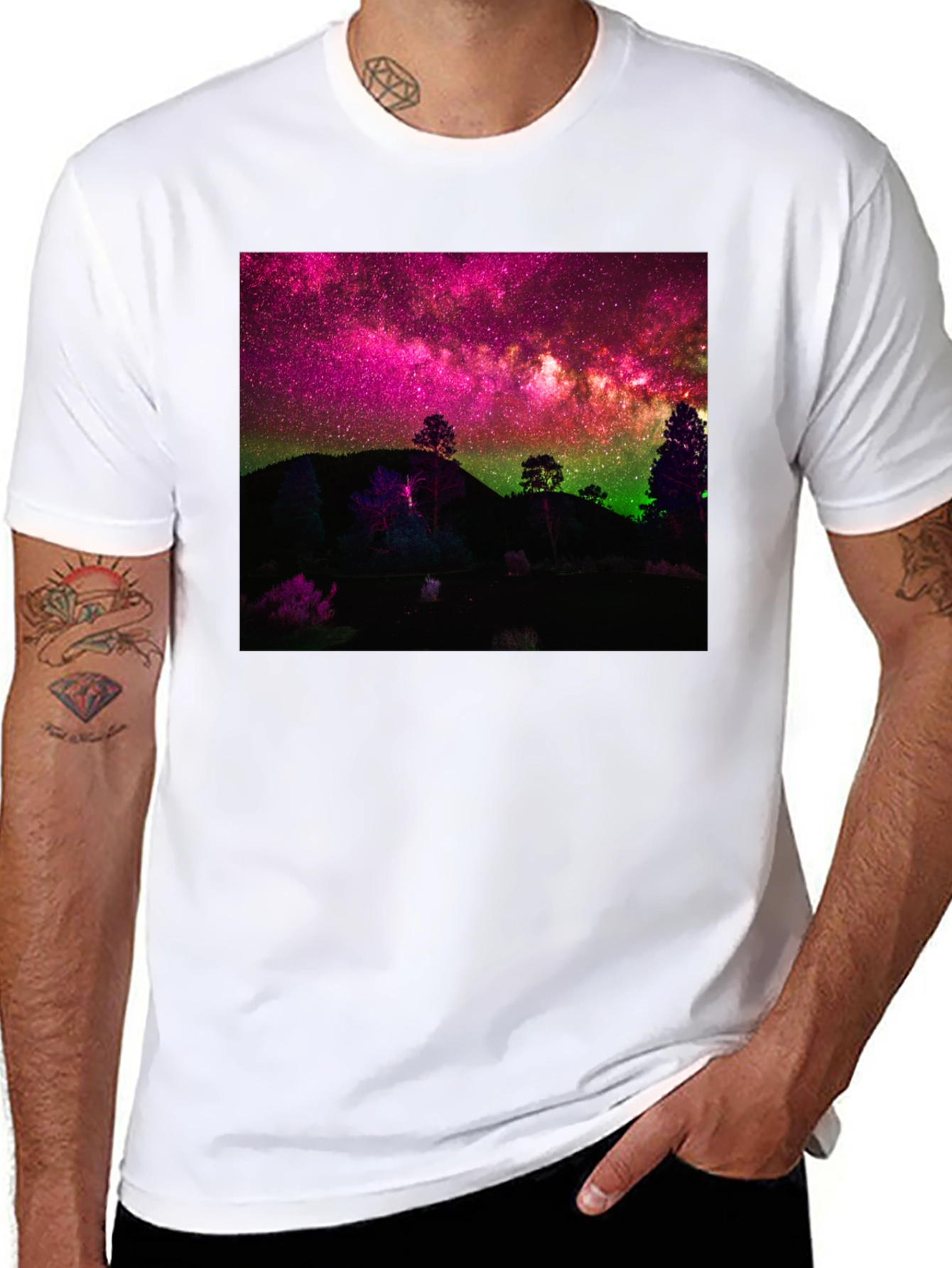 Night Sky Landscape Graphic Tee - 8