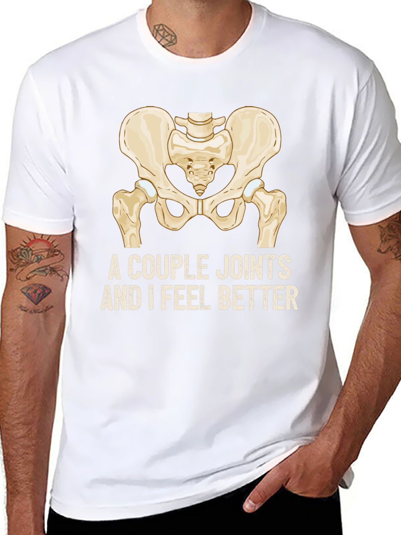 Black Funny Hip Joint T-Shirt - A Couple Joints and I Feel Better view 8