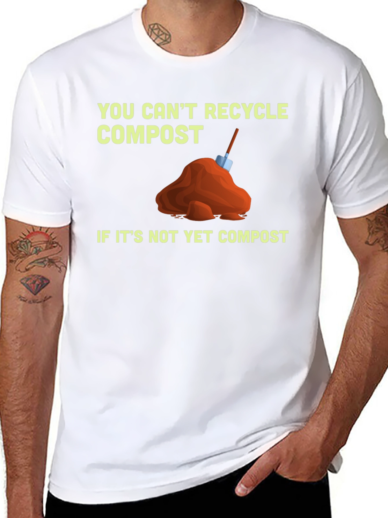 Black Funny Compost T-Shirt - Recycle Humor view 8