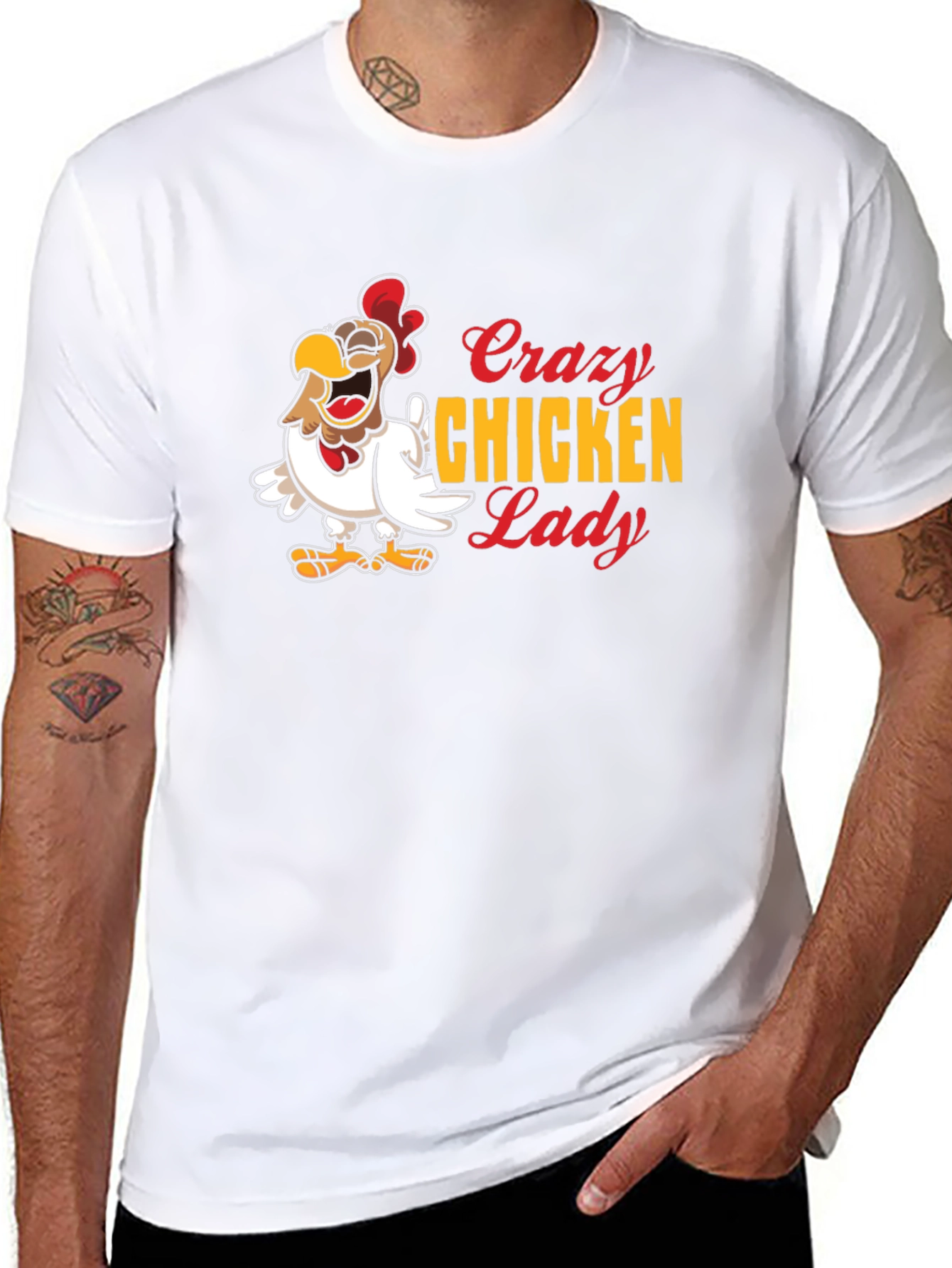 Black Crazy Chicken Lady Graphic Tee - Black view 8