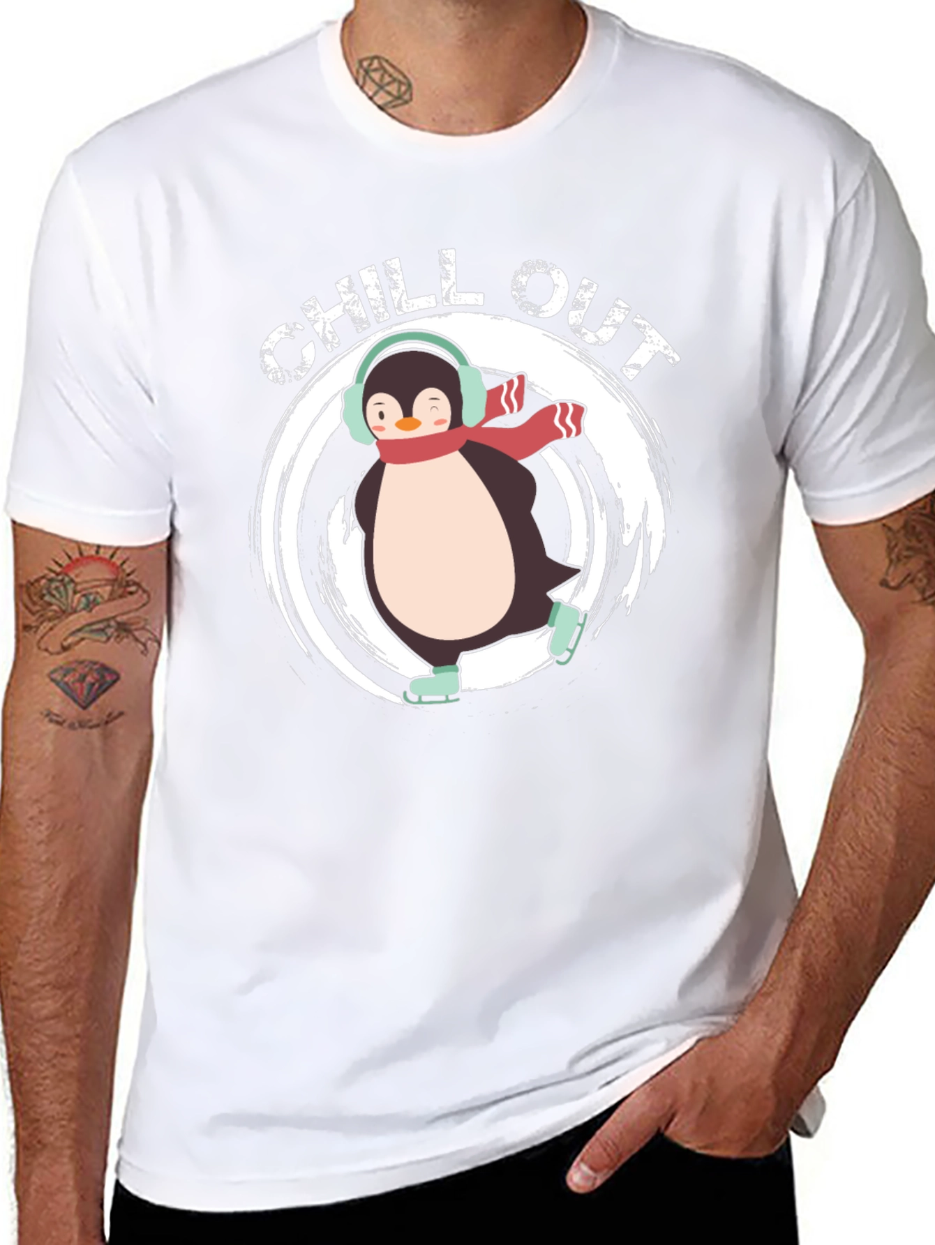 Black Chill Out Penguin T-Shirt view 8