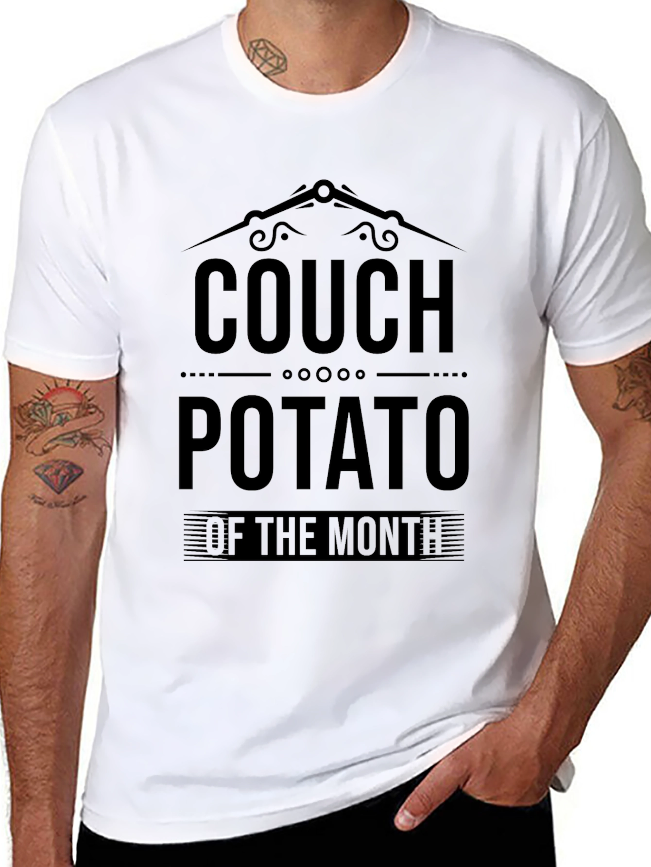 Black Couch Potato T-Shirt - Funny Lazy Lounging Tee view 8