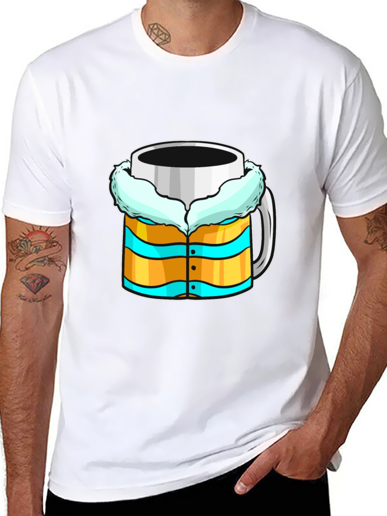 Black Fun Coffee Mug Design Tee - Black view 8