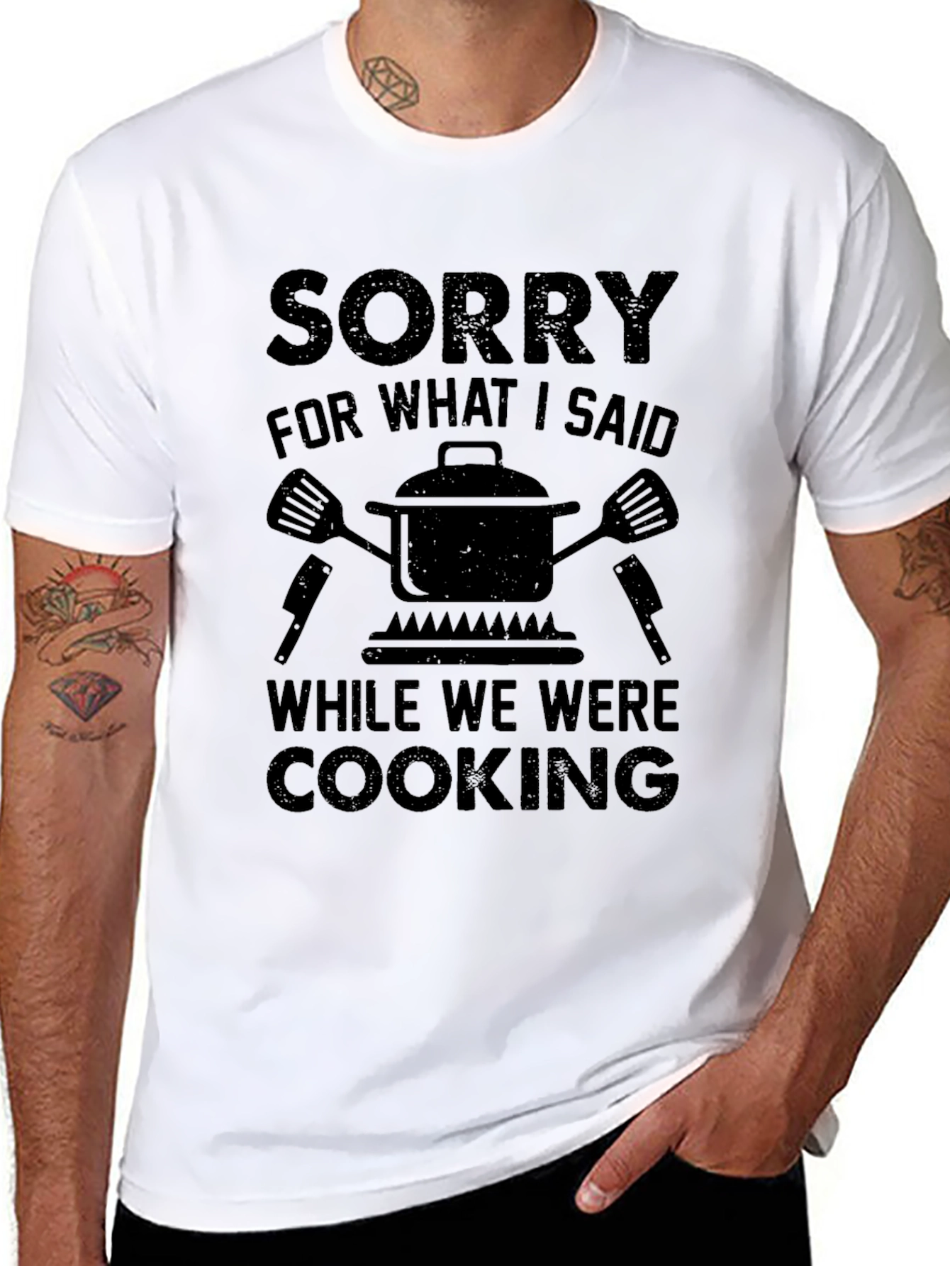Black Sorry For What I Said Cooking Graphic T-Shirt view 8