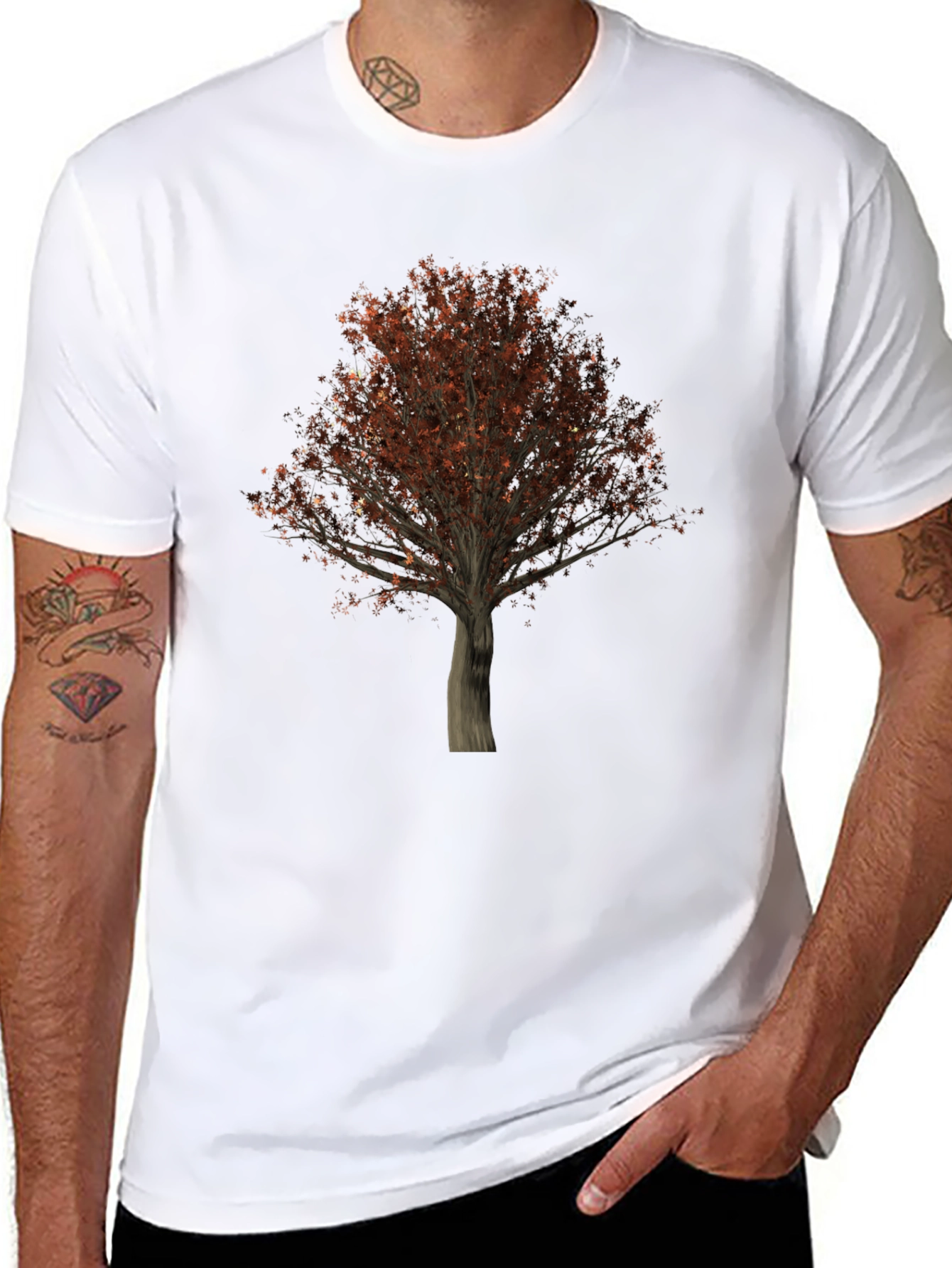 Black Tree Graphic Black T-Shirt - Nature Inspired Tee view 8