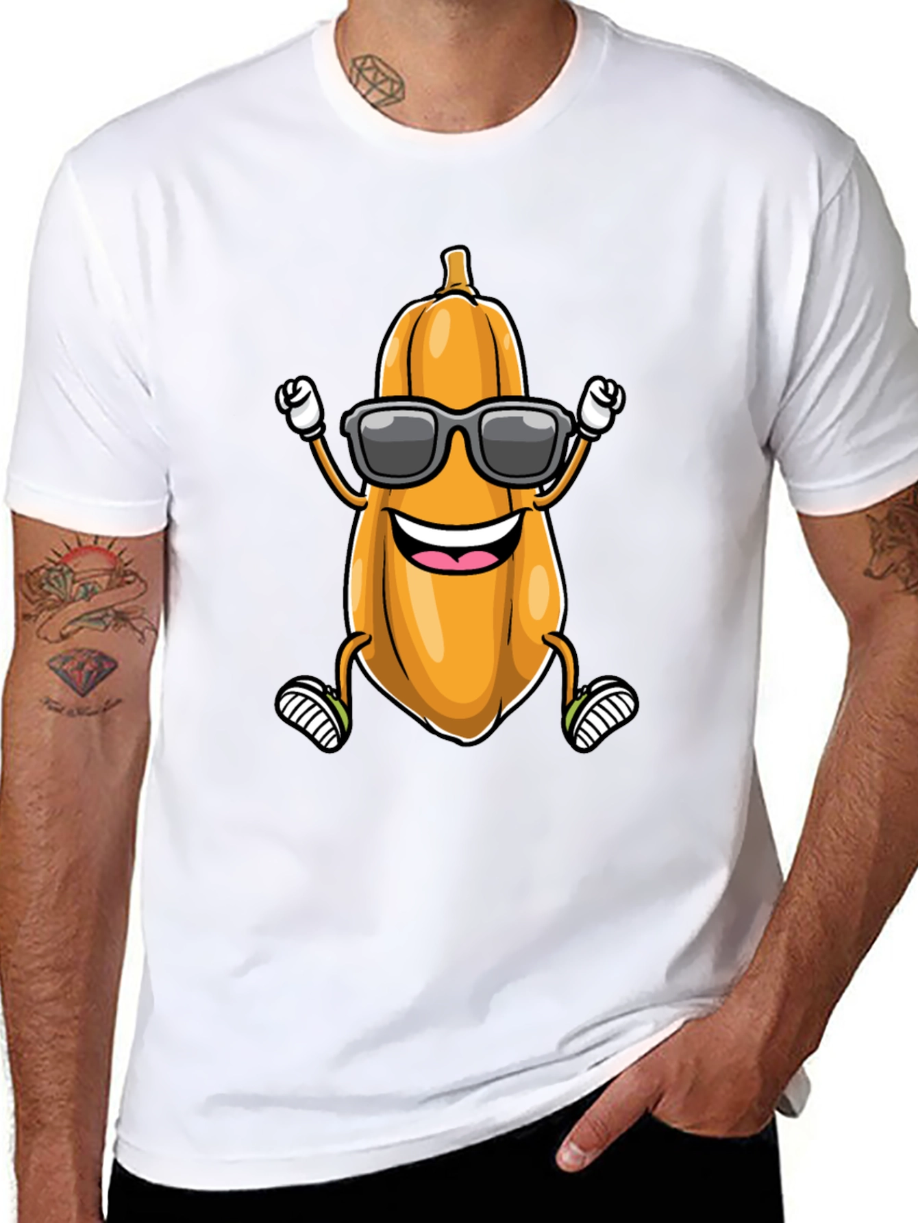 Black Cool Squash Cartoon T-Shirt view 8
