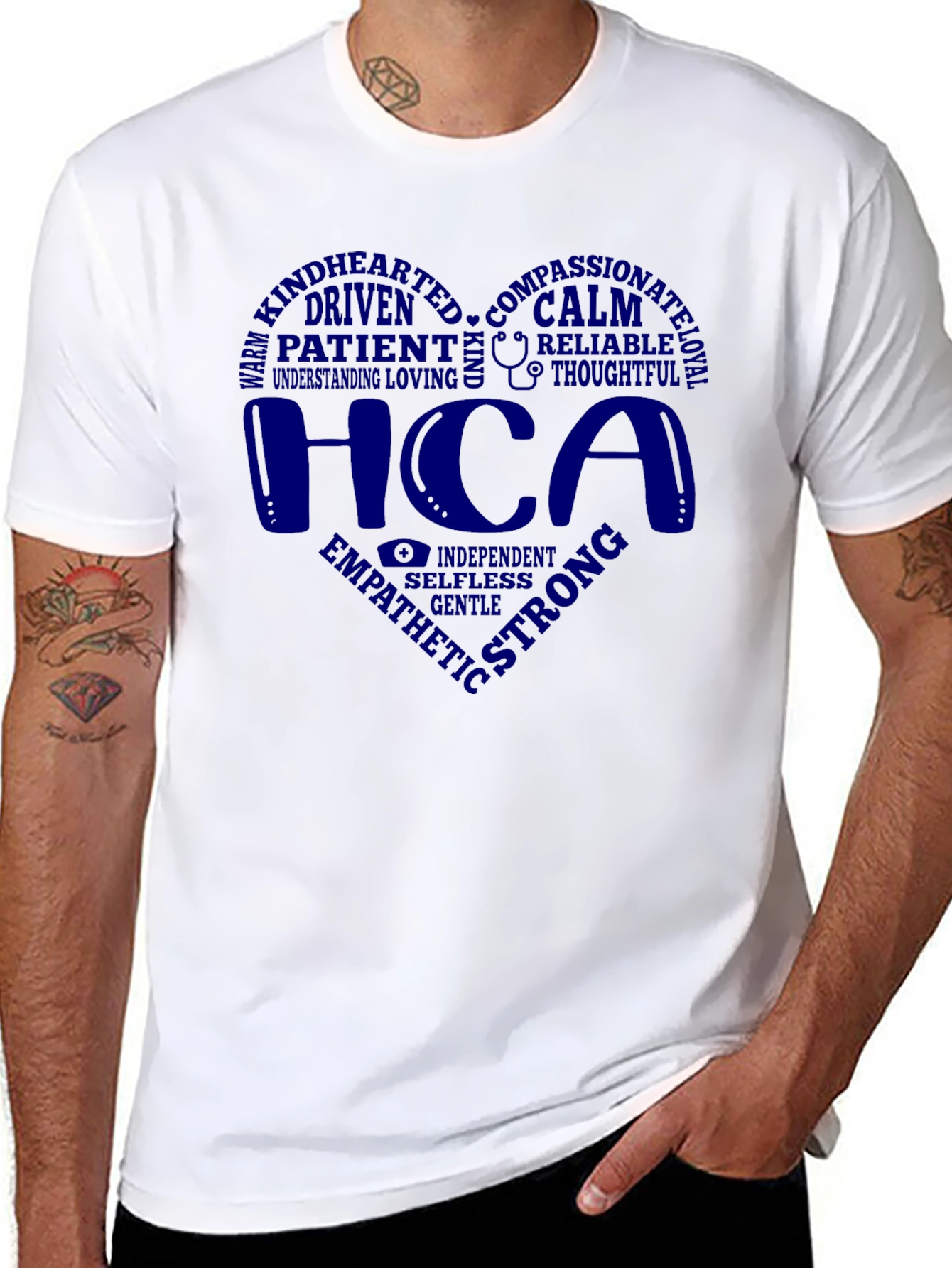 Black HCA Caring Heart T-Shirt - Empathy & Strength view 8