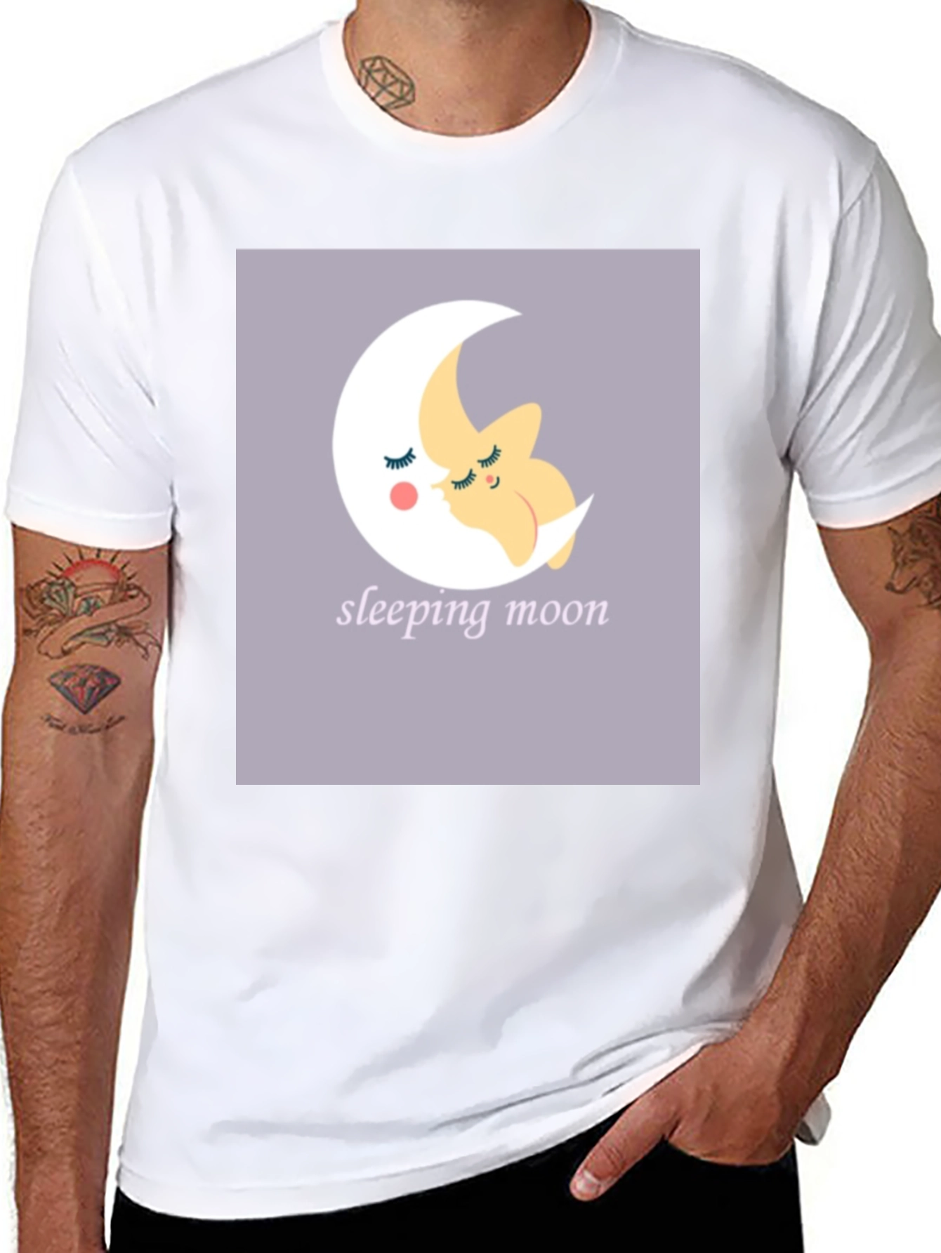 Black Sleeping Moon Graphic Tee - Stylish Comfort view 8