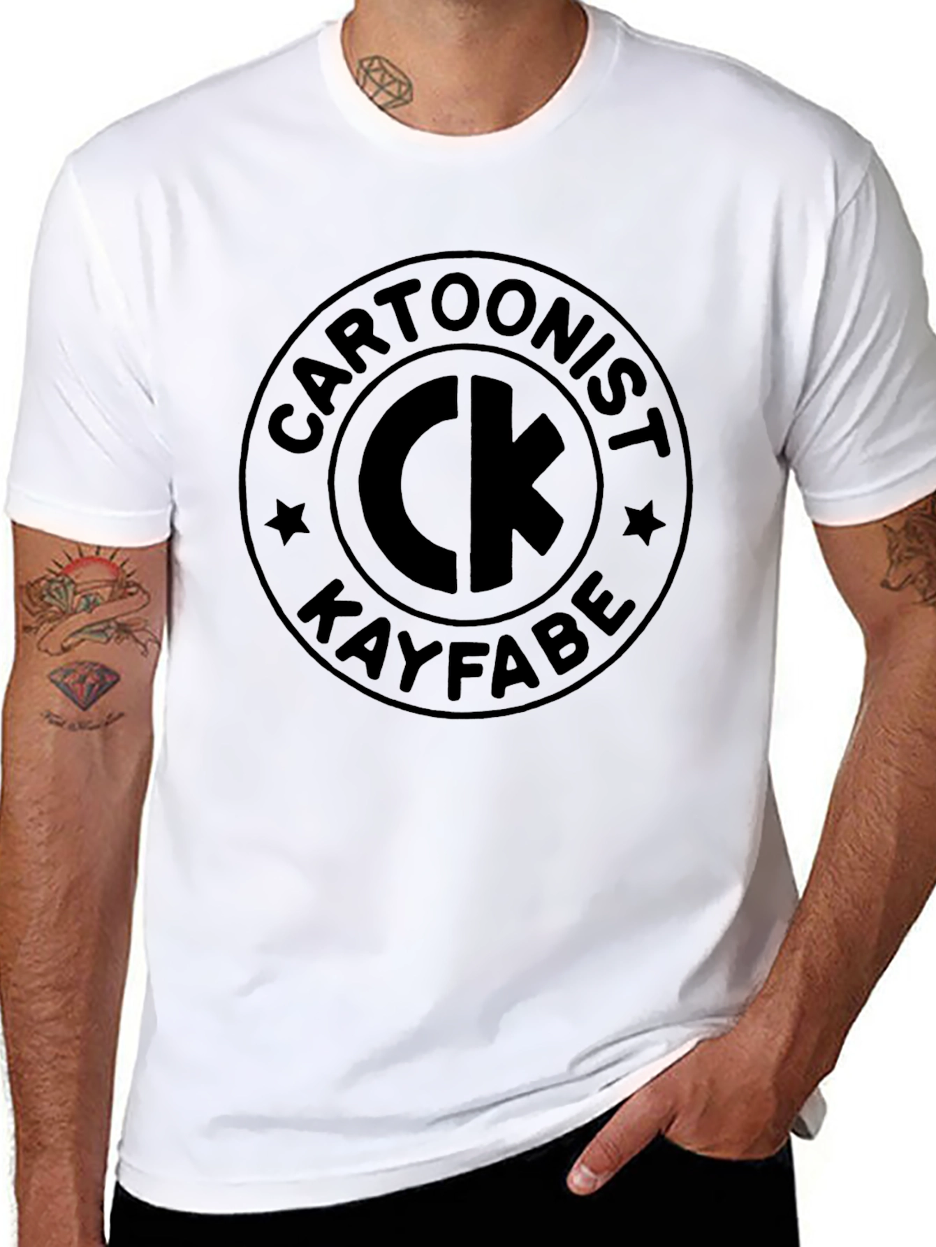 Black Cartoonist Kayfabe Black Graphic Tee view 8