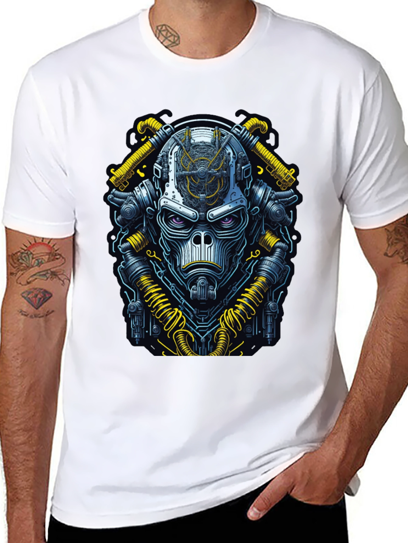 Black Steampunk Monkey Tee - Unique Graphic Design view 8