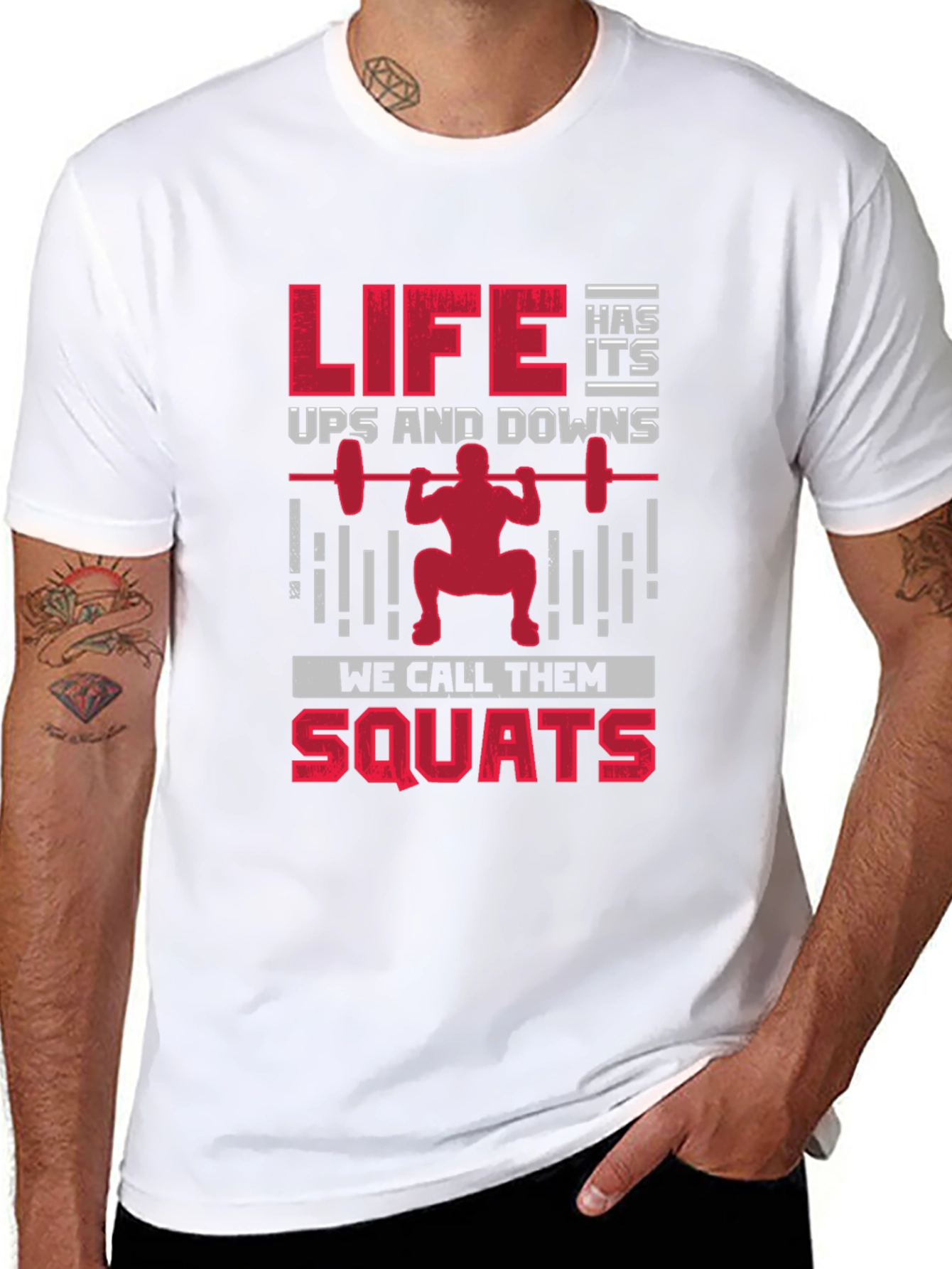 Black Life Has Its Ups & Downs Squats T-Shirt view 8